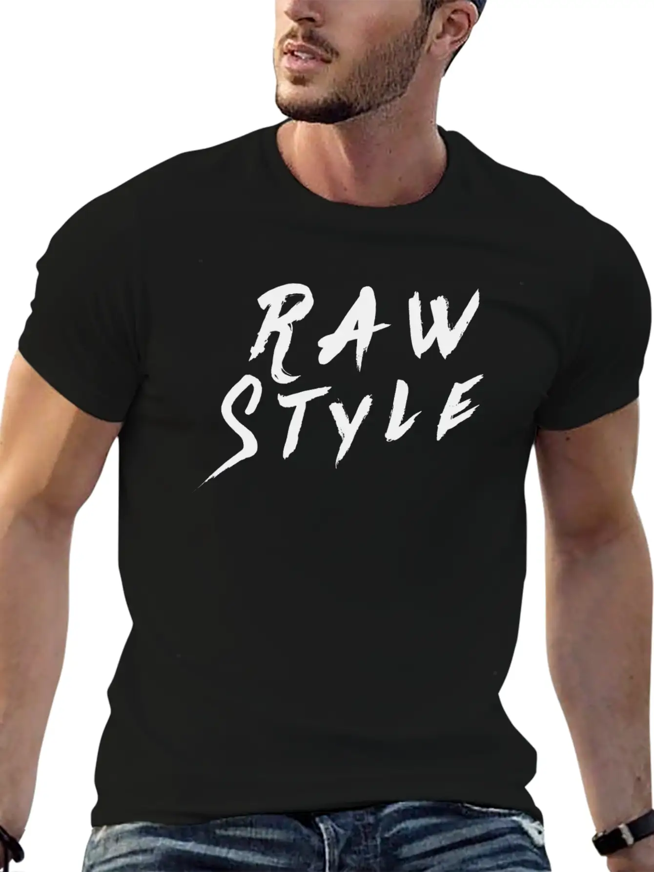 RawStyle (black) Lightweight Cotton T-Shirt – Daily Comfort Graphic Shirt