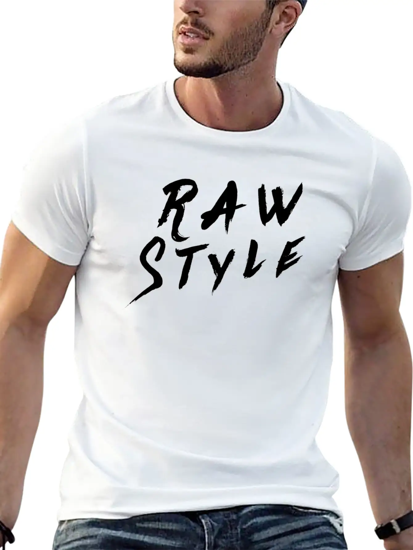 RawStyle (black) Lightweight Cotton T-Shirt – Daily Comfort Graphic Shirt