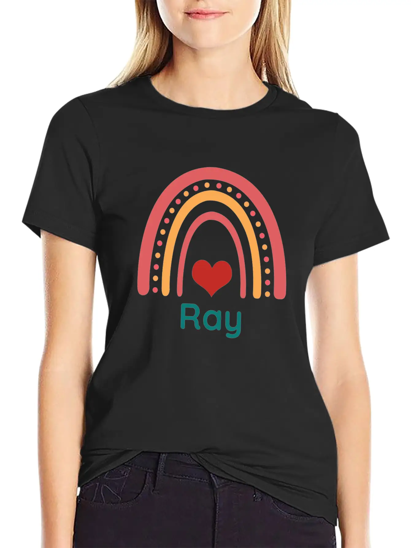 Ray Vintage Boho Rainbow Essential Cotton Tee For Daily Outfits – Unisex Style
