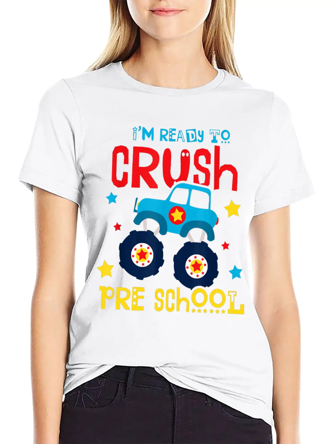 Ready To Crush Preschool Monster Truck Basic Graphic T-Shirt – Daily Comfort In Soft Cotton