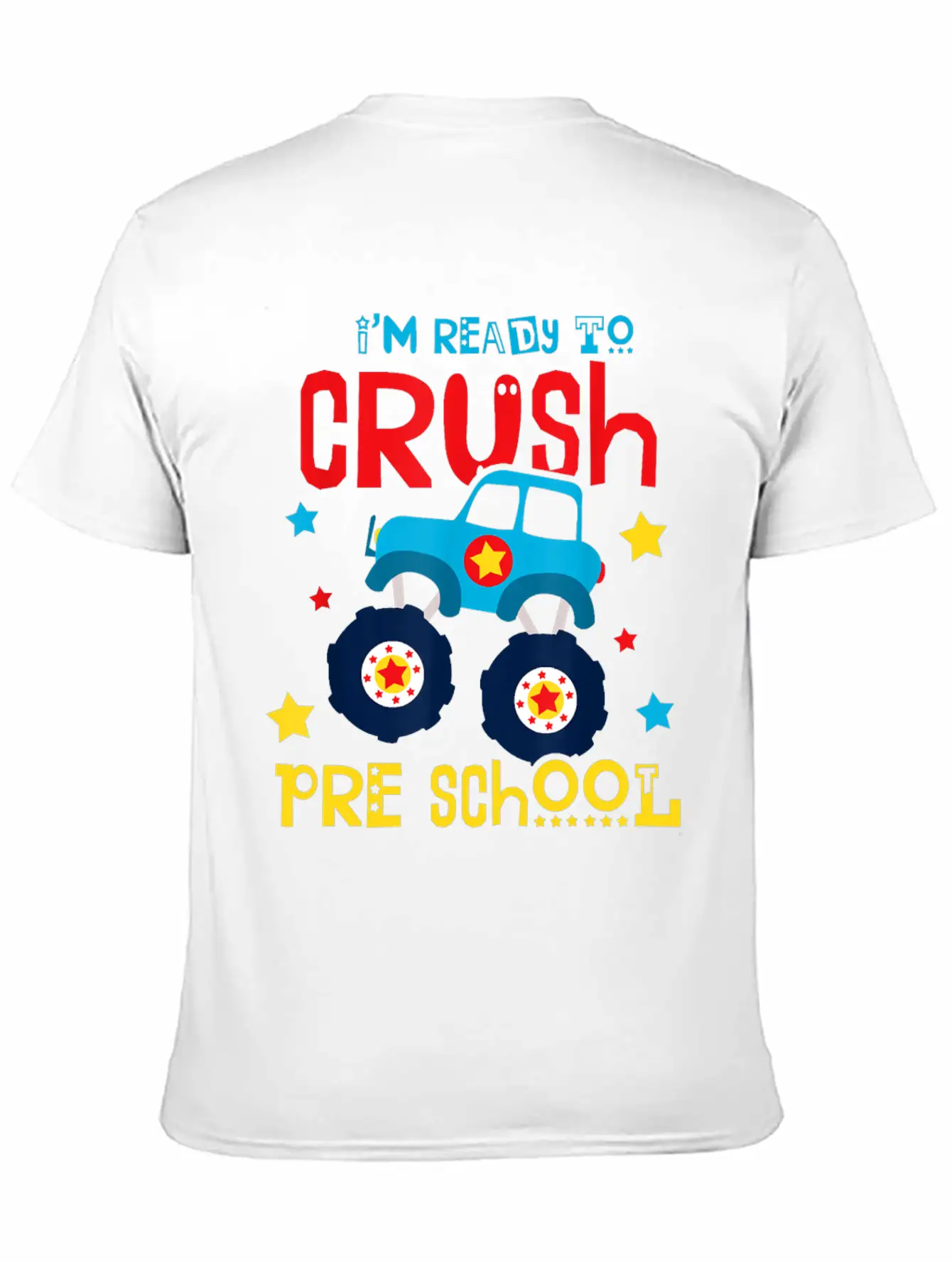 Ready To Crush Preschool Monster Truck Basic Graphic T-Shirt – Daily Comfort In Soft Cotton