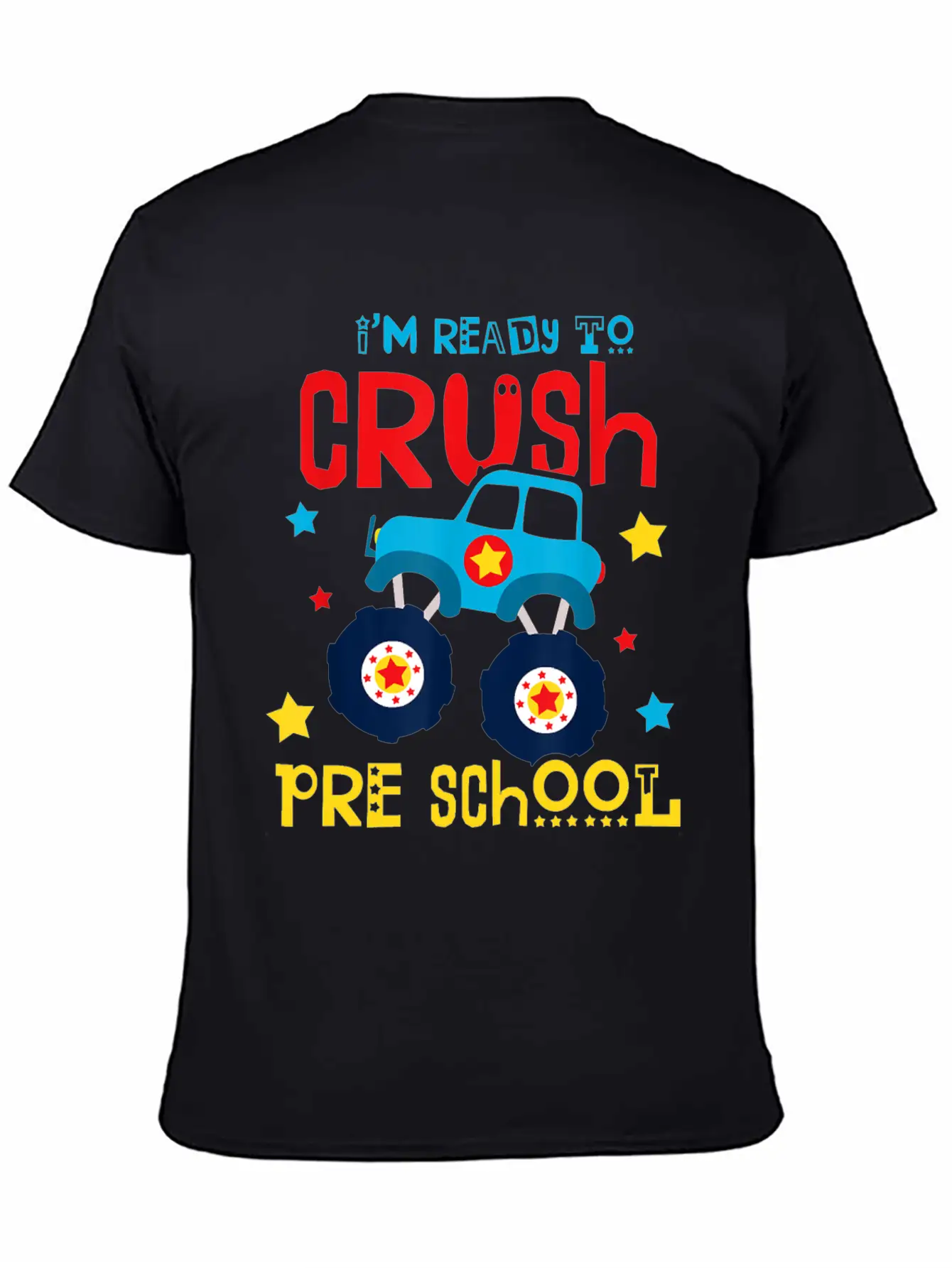 Ready To Crush Preschool Monster Truck Basic Graphic T-Shirt – Daily Comfort In Soft Cotton