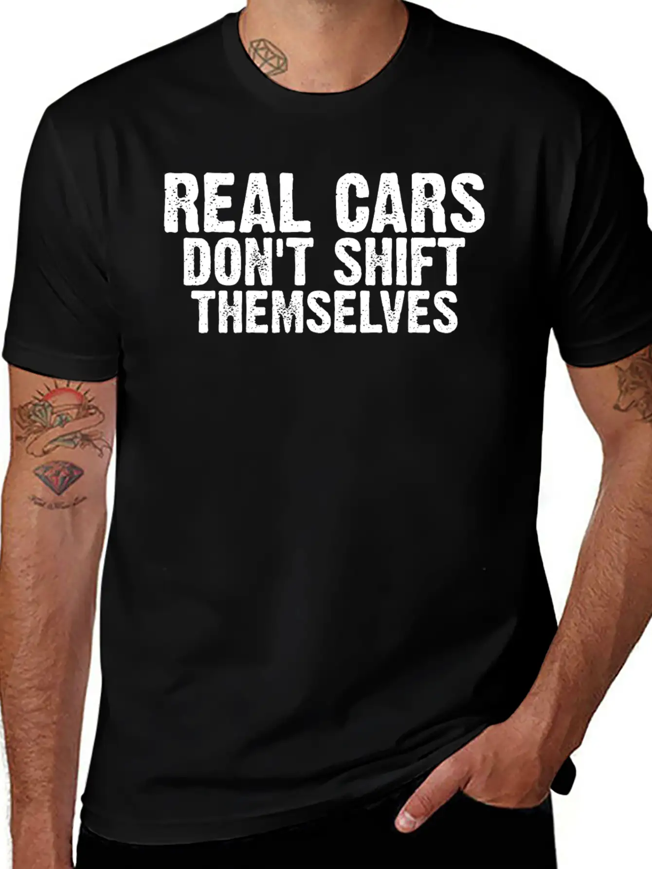 Real Cars Don't Shift Themselves 7 Relaxed Everyday Tee – Lightweight And Durable Cotton