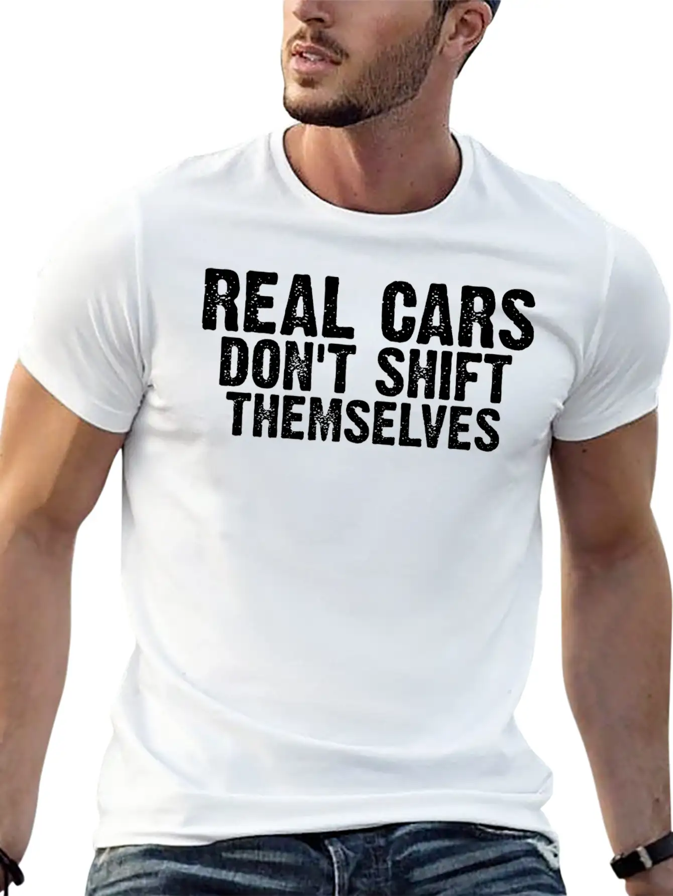 Real Cars Don't Shift Themselves 7 Relaxed Everyday Tee – Lightweight And Durable Cotton