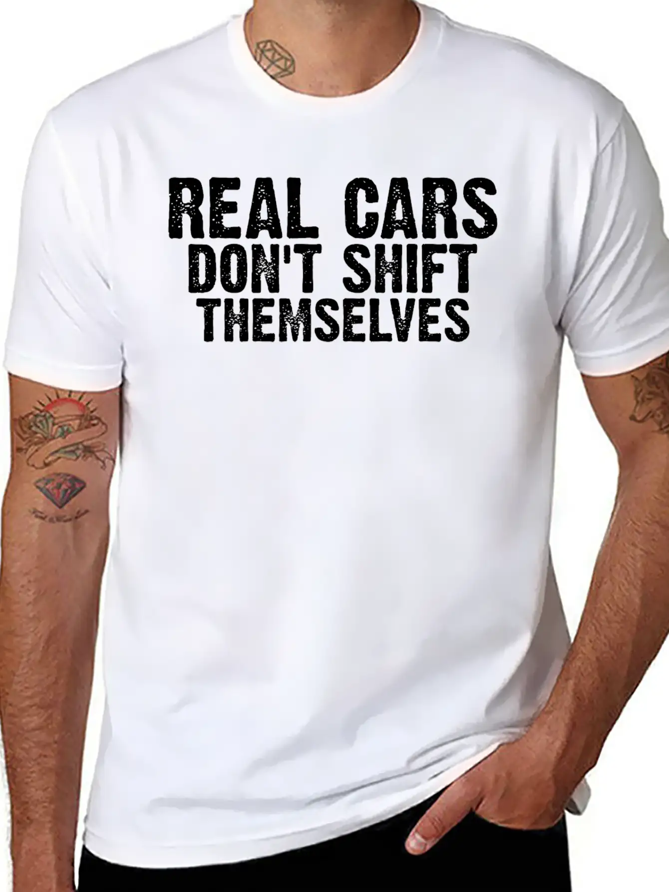 Real Cars Don't Shift Themselves 7 Relaxed Everyday Tee – Lightweight And Durable Cotton