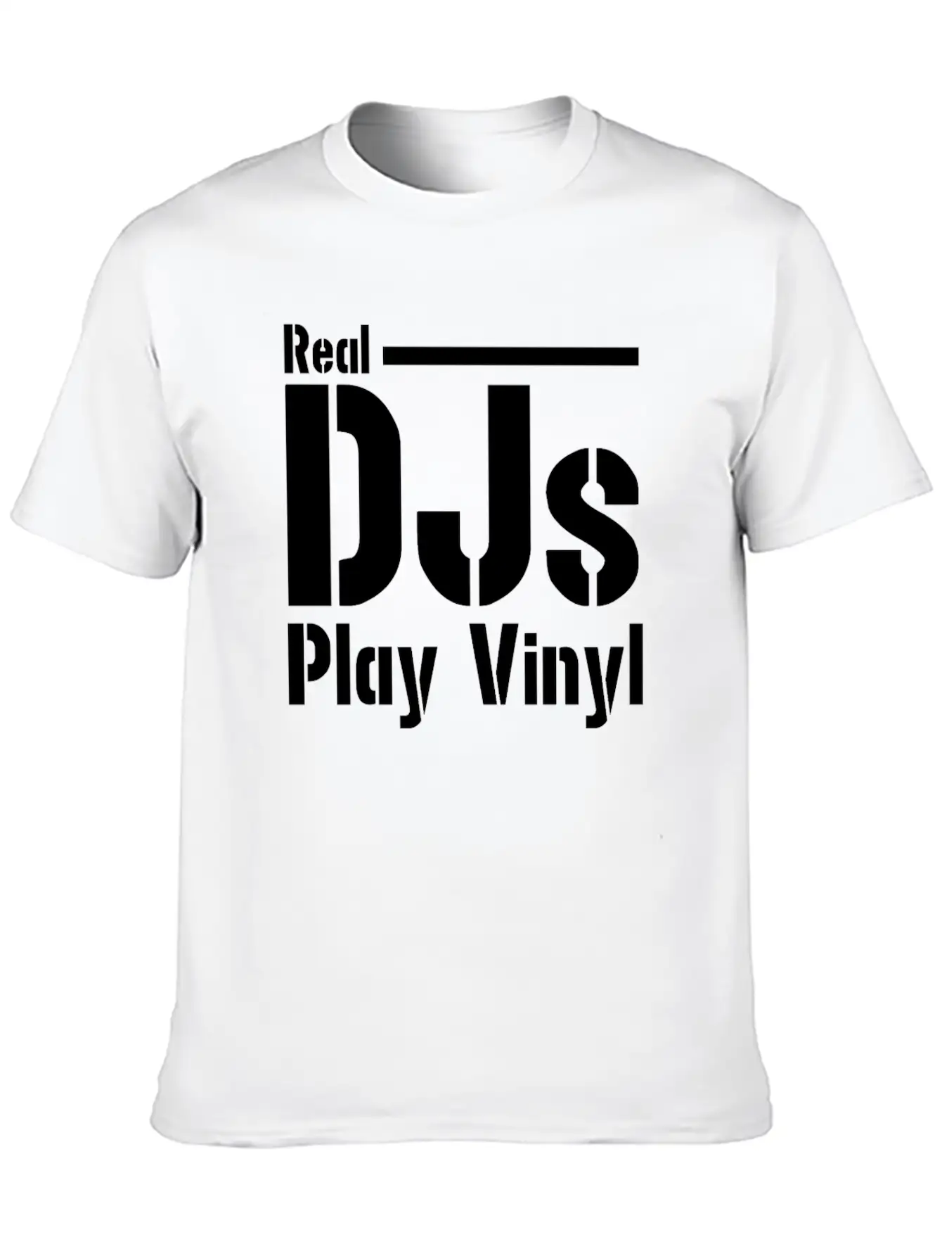 Real DJs Play Vinyl - Headset, Headphones, DJ, Equ Modern Fit Casual T-Shirt – Clean And Versatile Design