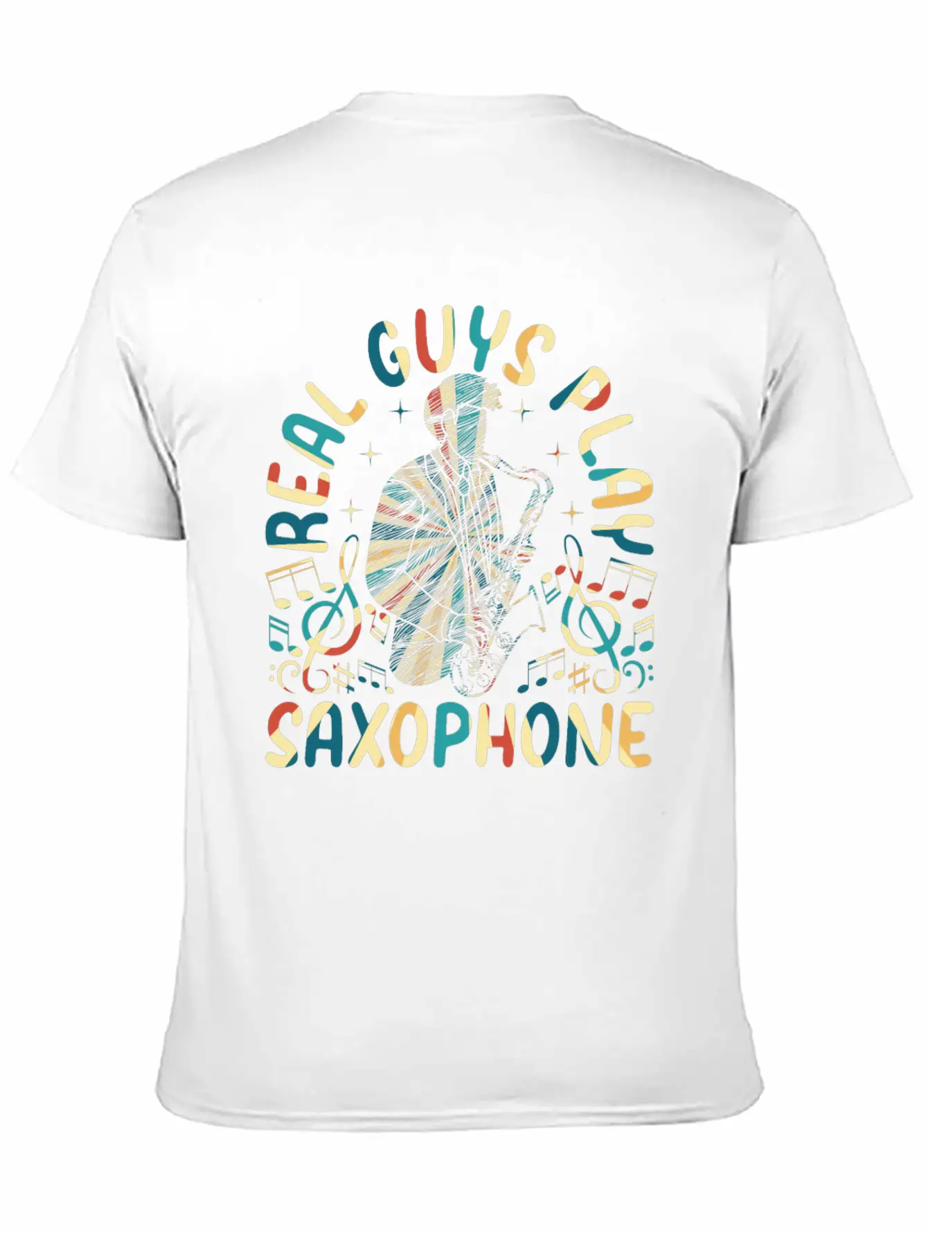 Real Guys Play Saxophone - Saxophonist Saxophone M Modern Fit Casual T-Shirt – Clean And Versatile Design