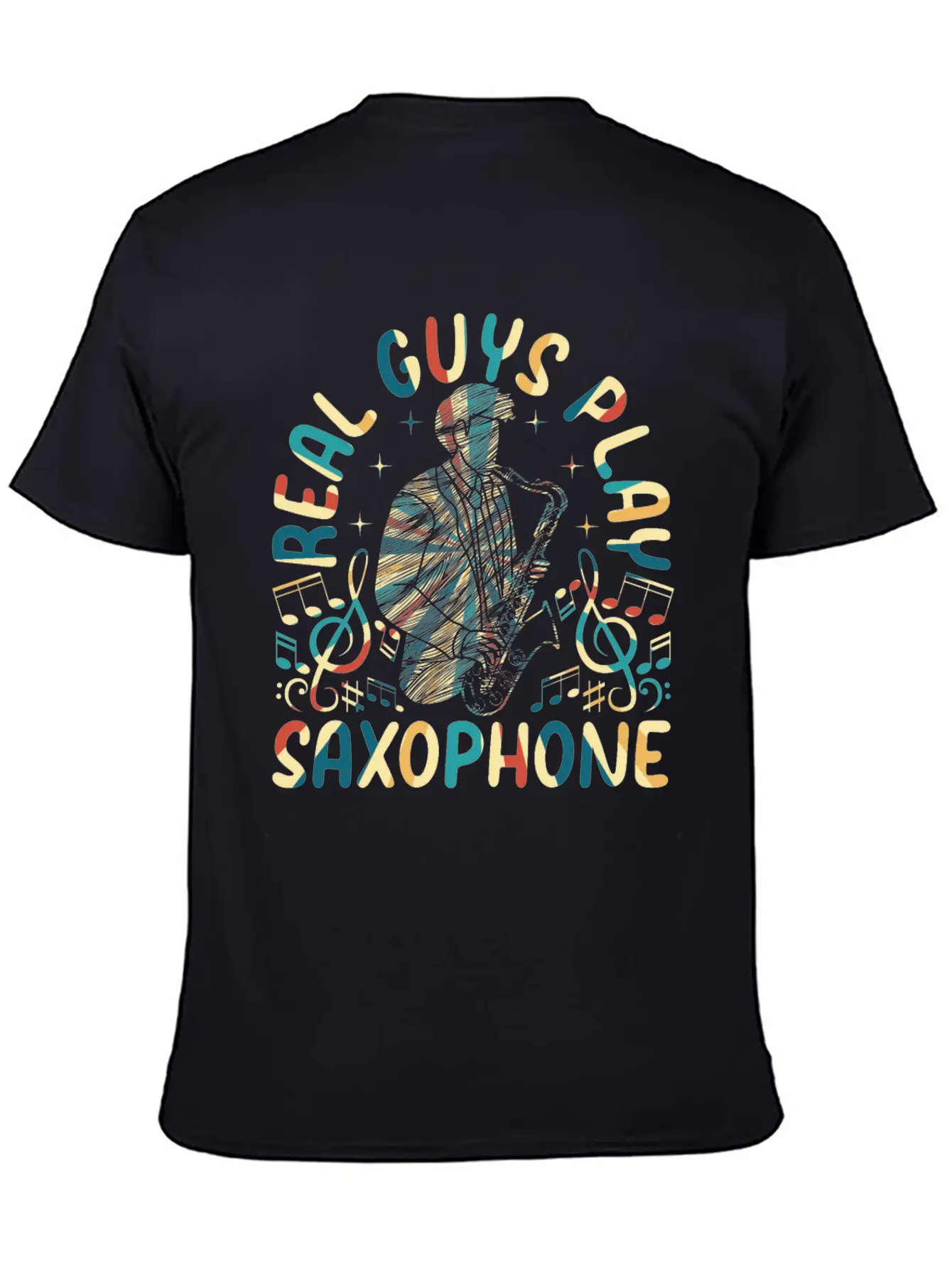 Real Guys Play Saxophone - Saxophonist Saxophone M Modern Fit Casual T-Shirt – Clean And Versatile Design