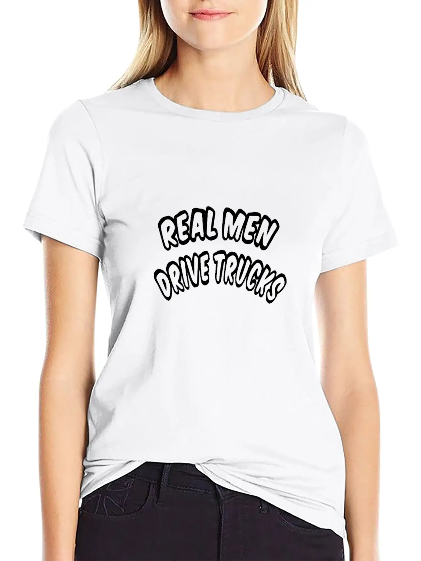 Real Men Drive Trucks Basic Graphic T-Shirt – Daily Comfort In Soft Cotton