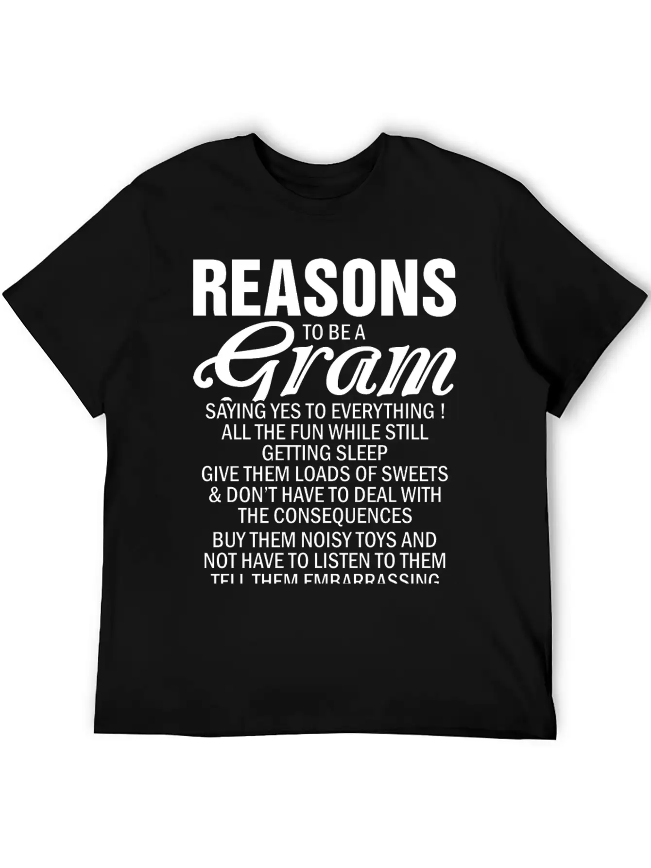 Reasons To Be A Gram Classic Fit Graphic Tee For Daily Comfort – Unisex Cotton Shirt