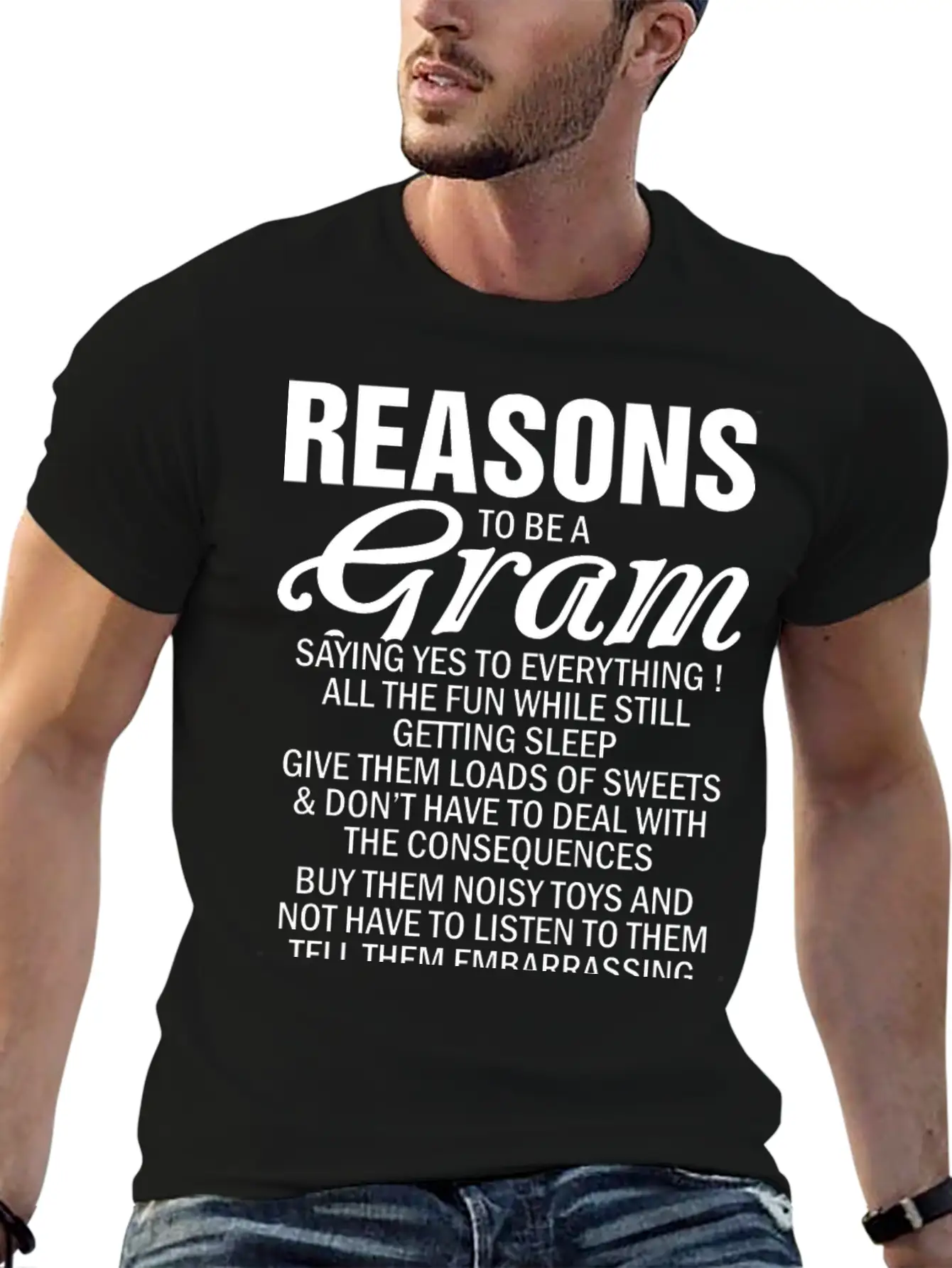 Reasons To Be A Gram Classic Fit Graphic Tee For Daily Comfort – Unisex Cotton Shirt