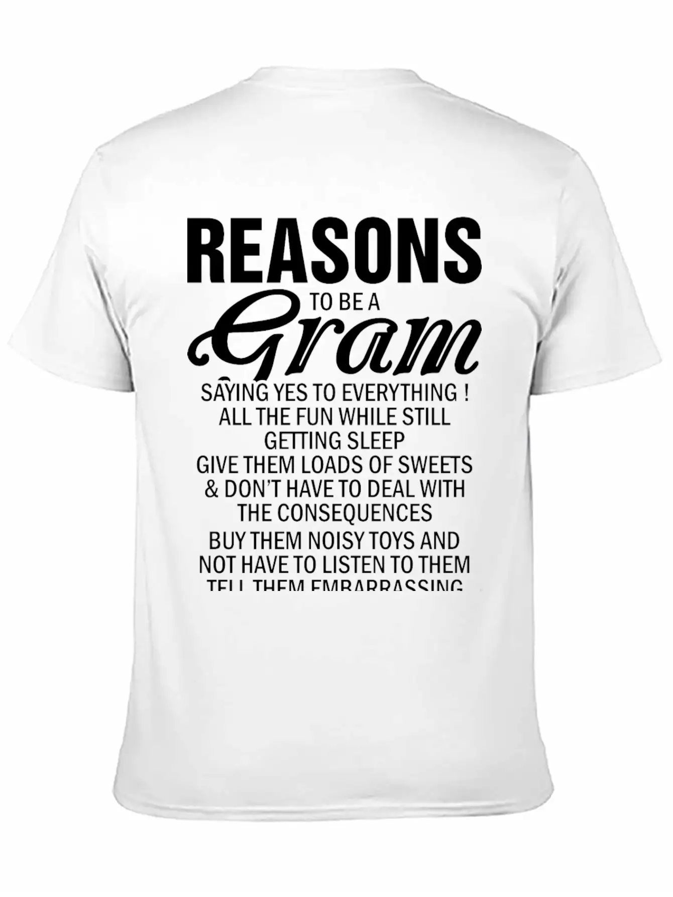 Reasons To Be A Gram Classic Fit Graphic Tee For Daily Comfort – Unisex Cotton Shirt