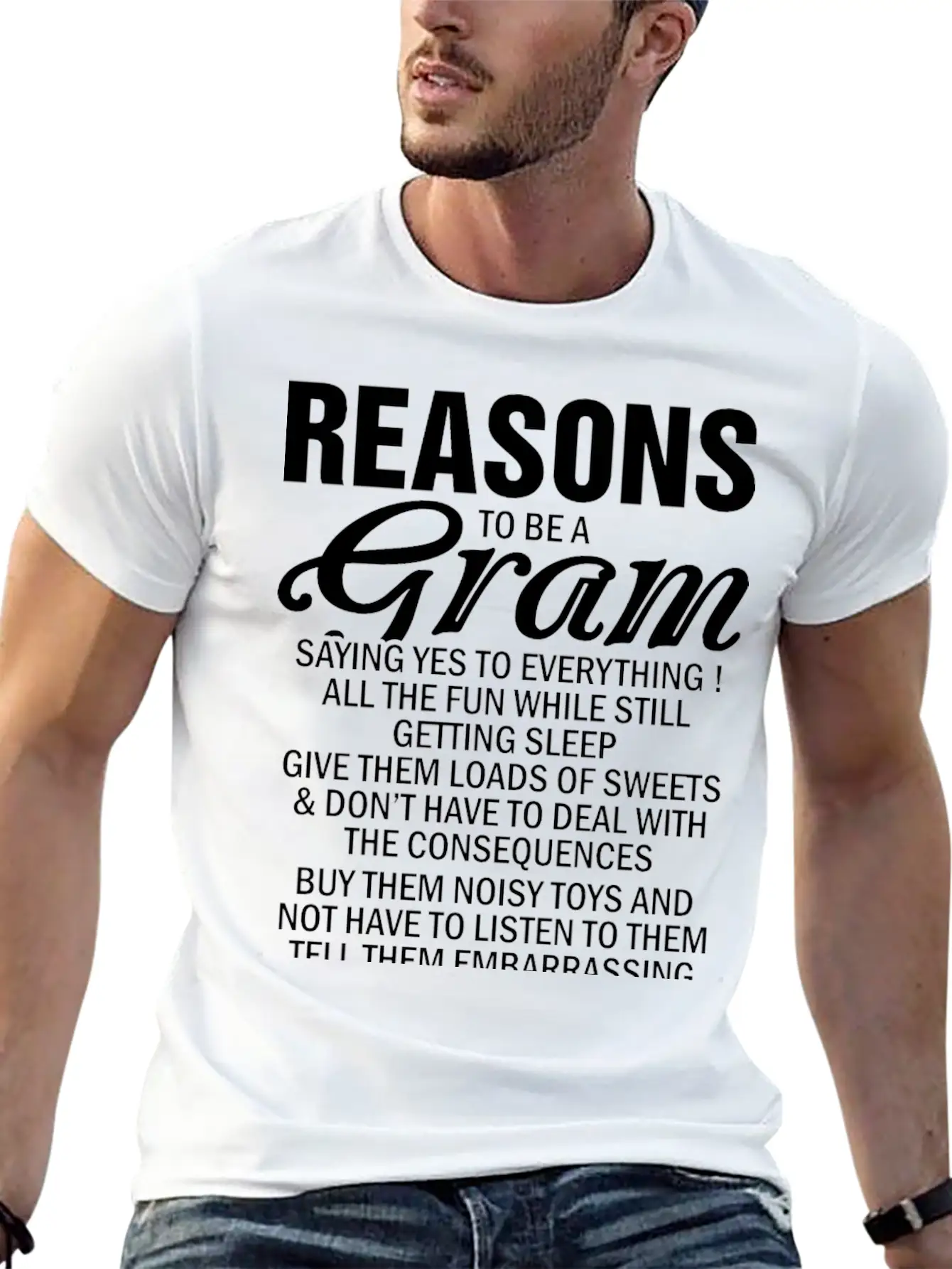 Reasons To Be A Gram Classic Fit Graphic Tee For Daily Comfort – Unisex Cotton Shirt