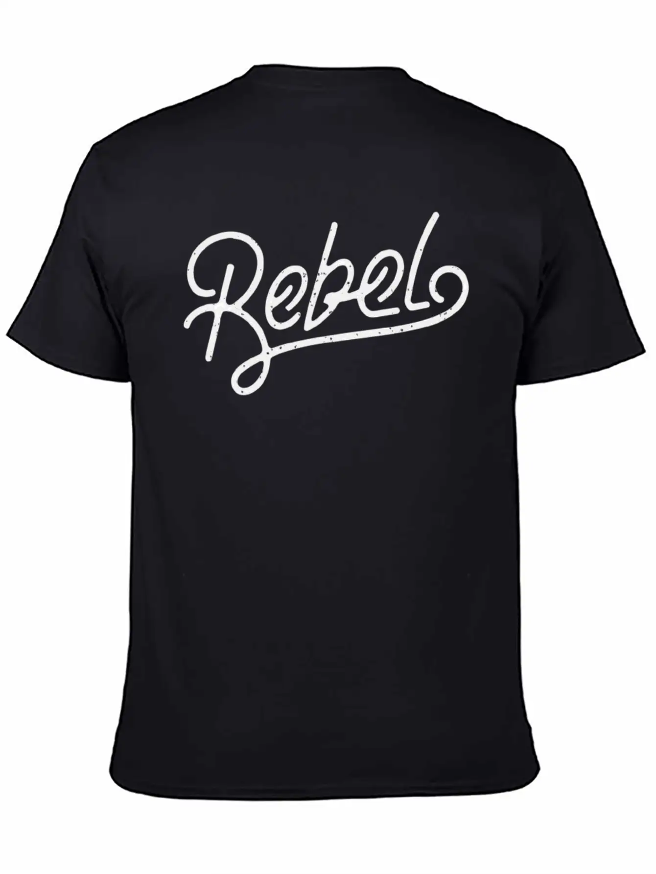 Rebel Calligraphy Typography Shirt Design Basic Graphic T-Shirt – Daily Comfort In Soft Cotton