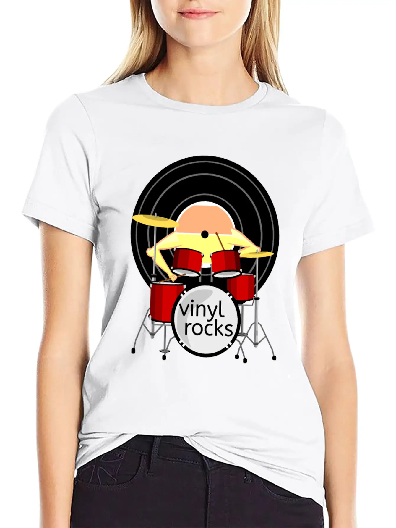 Record Drums Vinyl All Shops Stylish Everyday T-Shirt – Unisex Basic Cotton Tee
