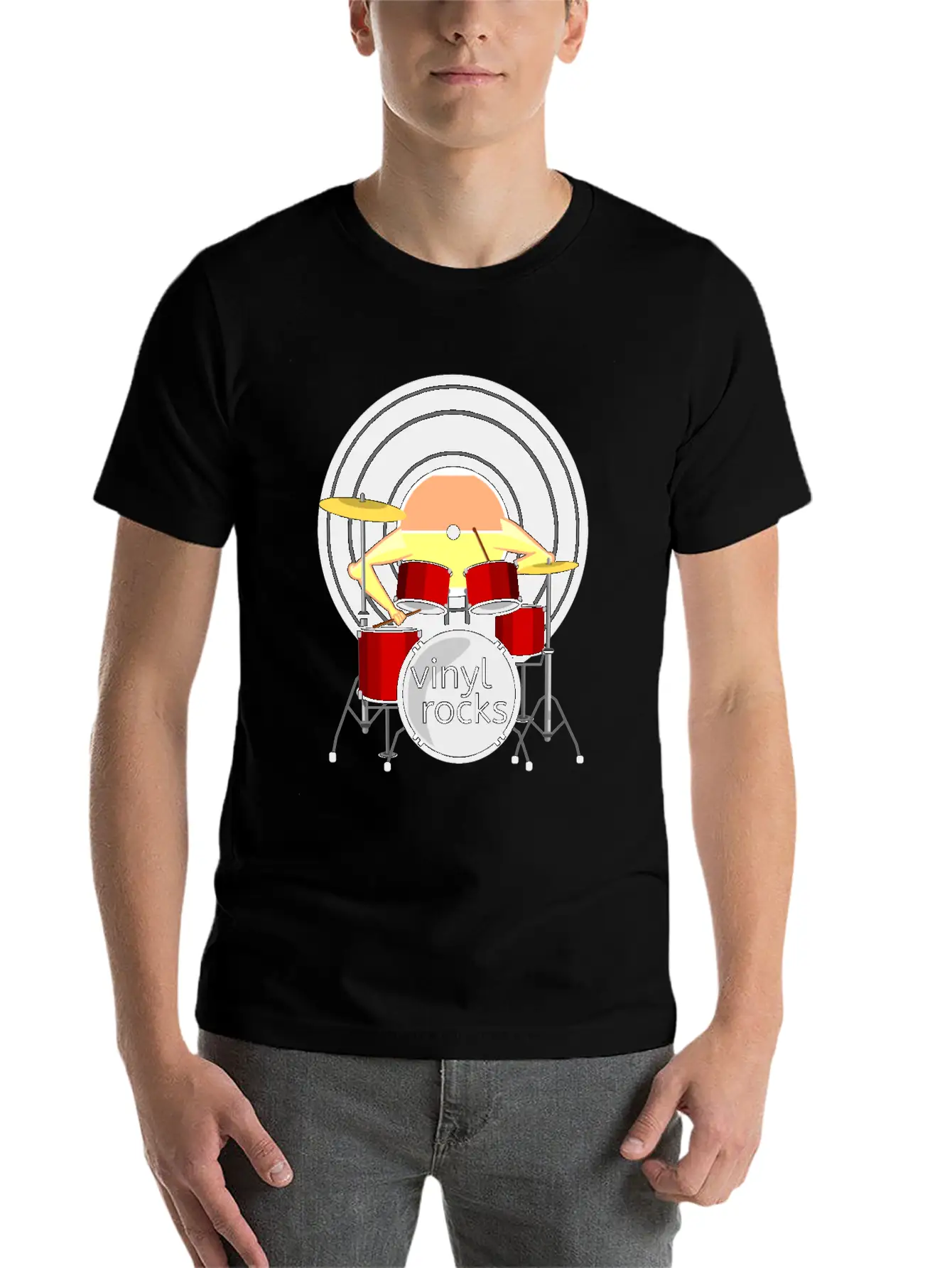 Record Drums Vinyl All Shops Stylish Everyday T-Shirt – Unisex Basic Cotton Tee