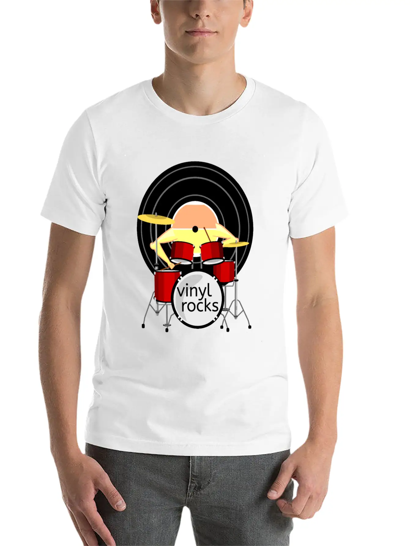 Record Drums Vinyl All Shops Stylish Everyday T-Shirt – Unisex Basic Cotton Tee