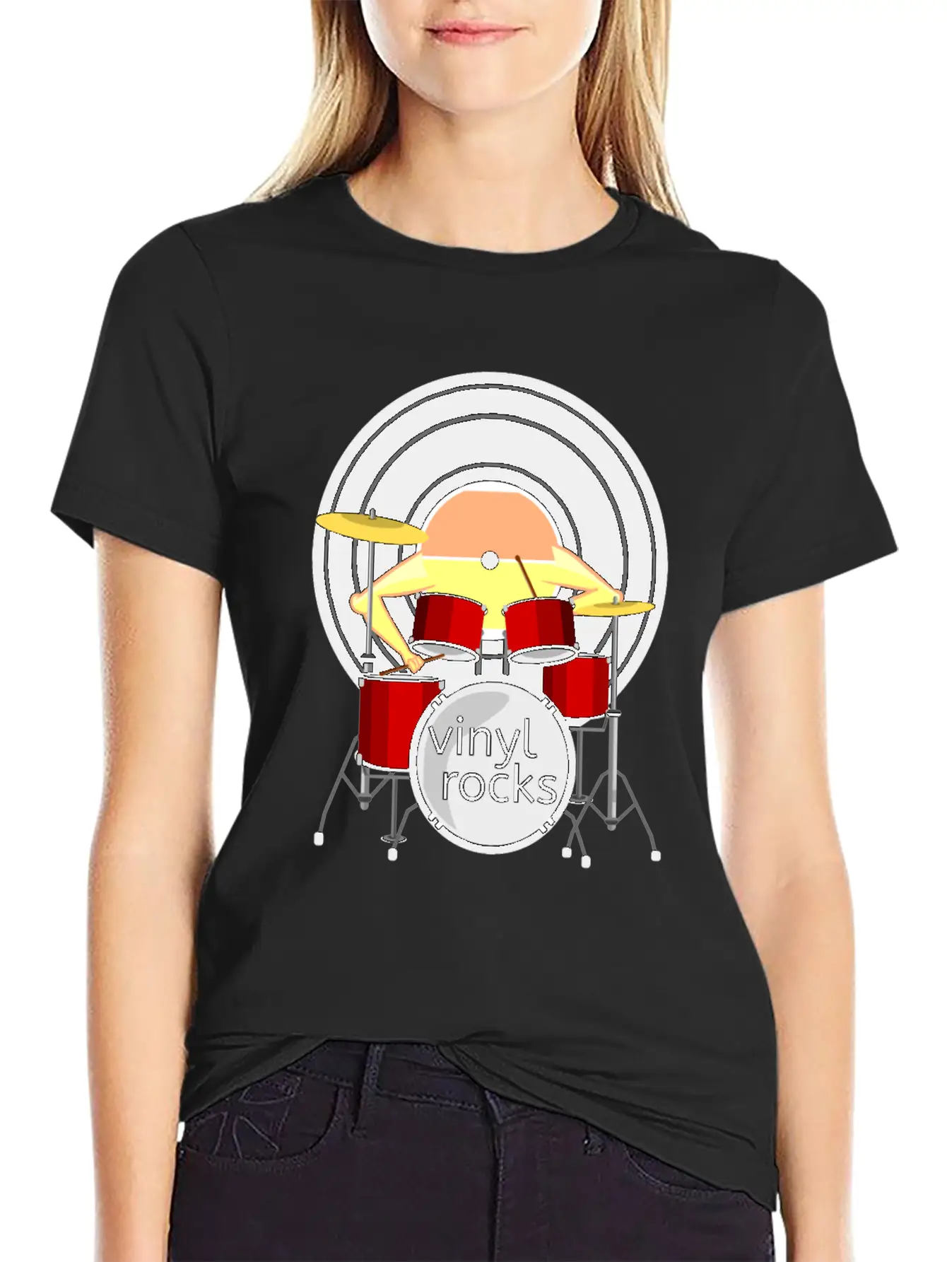 Record Drums Vinyl All Shops Stylish Everyday T-Shirt – Unisex Basic Cotton Tee