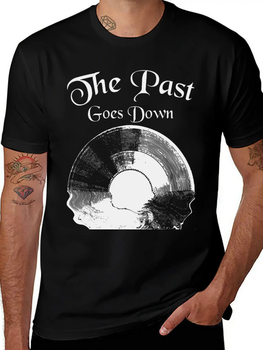Record Past Goes Down Basic Graphic T-Shirt – Daily Comfort In Soft Cotton
