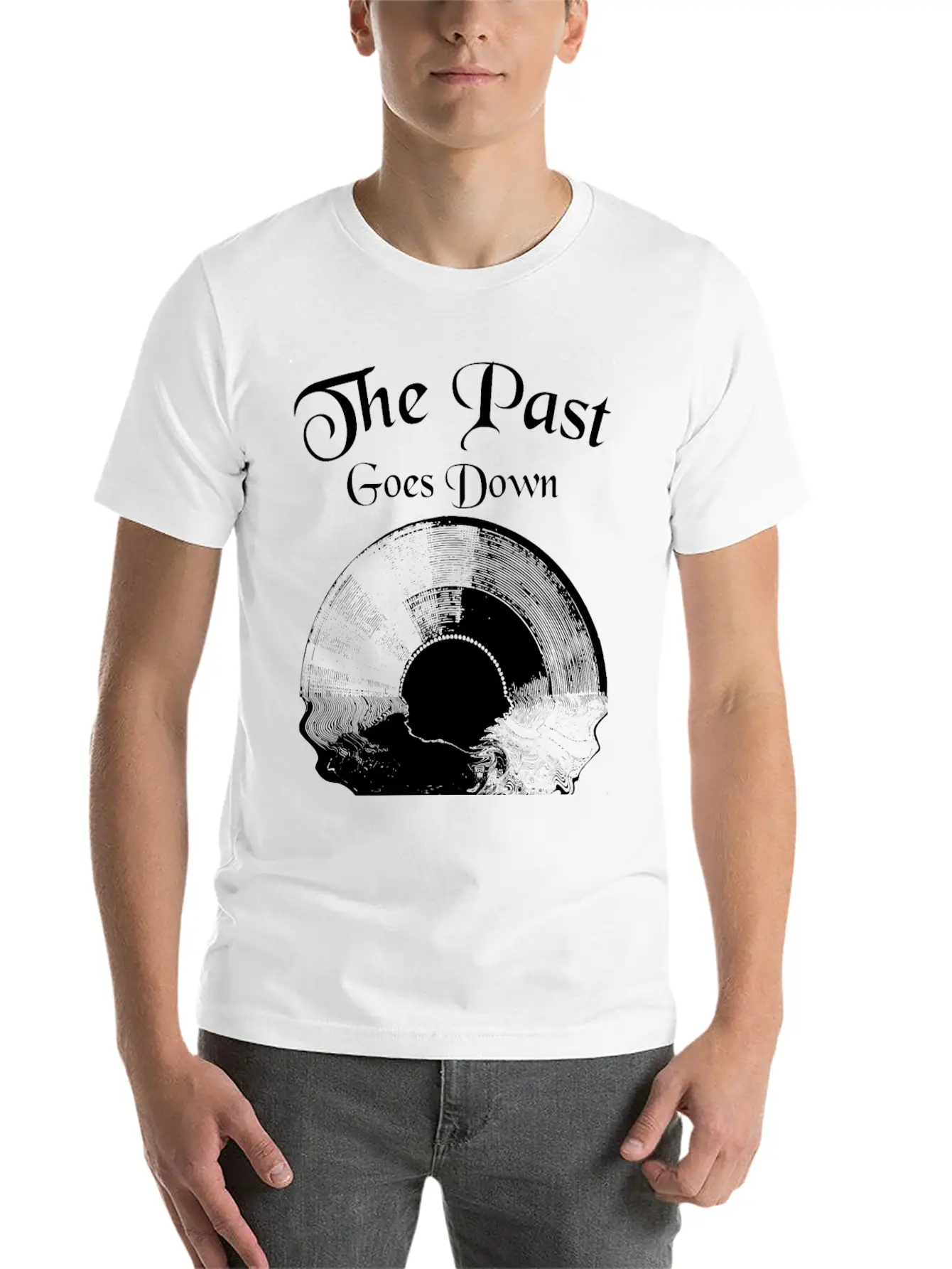 Record Past Goes Down Basic Graphic T-Shirt – Daily Comfort In Soft Cotton