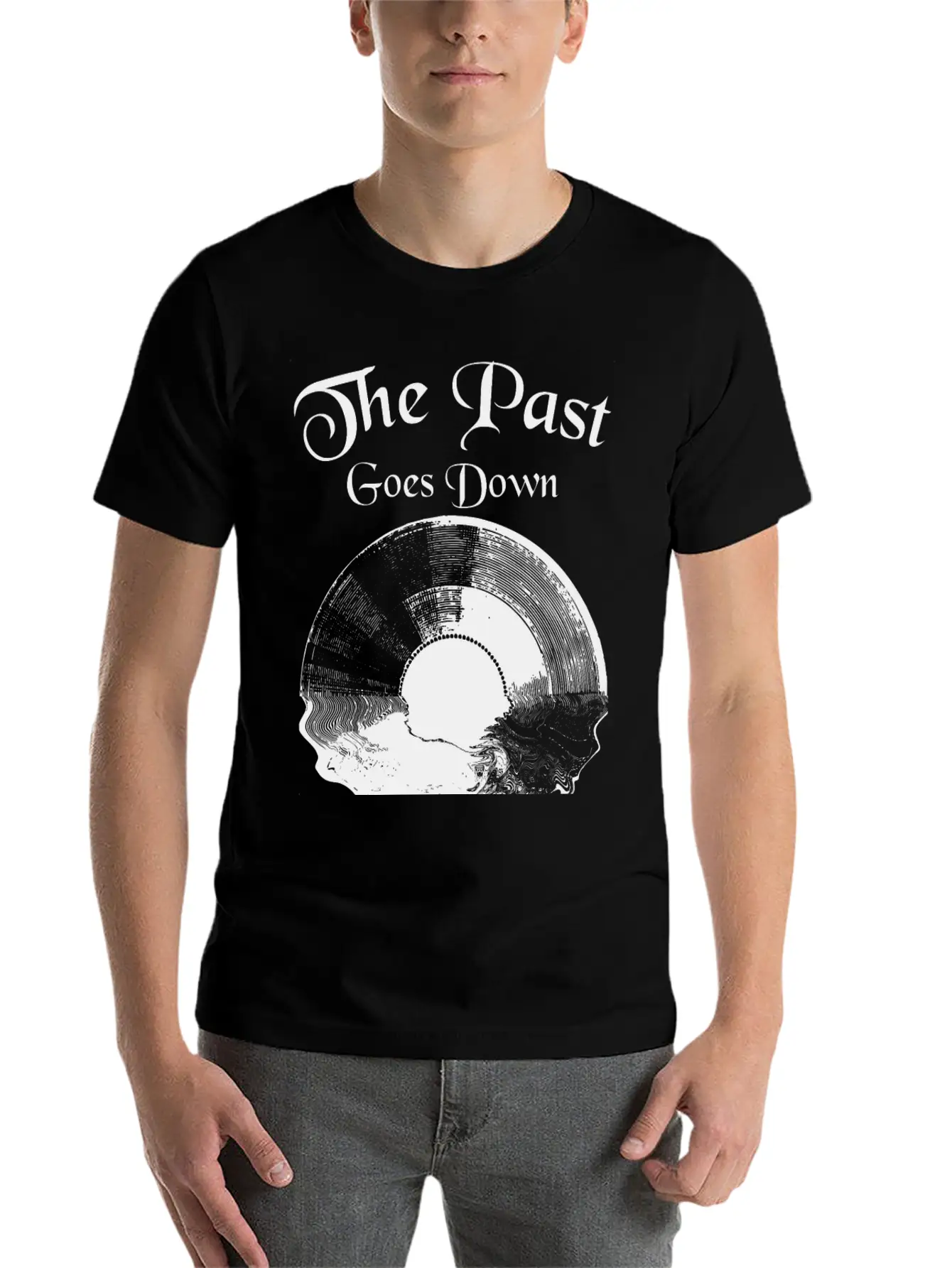 Record Past Goes Down Basic Graphic T-Shirt – Daily Comfort In Soft Cotton
