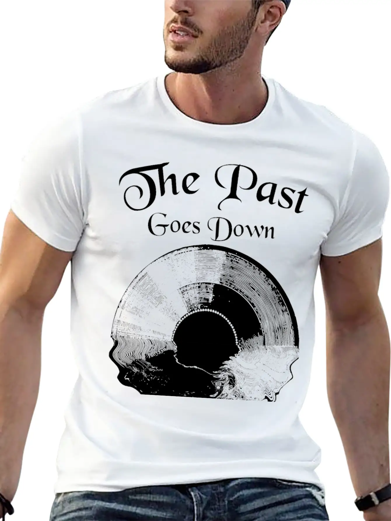 Record Past Goes Down Basic Graphic T-Shirt – Daily Comfort In Soft Cotton