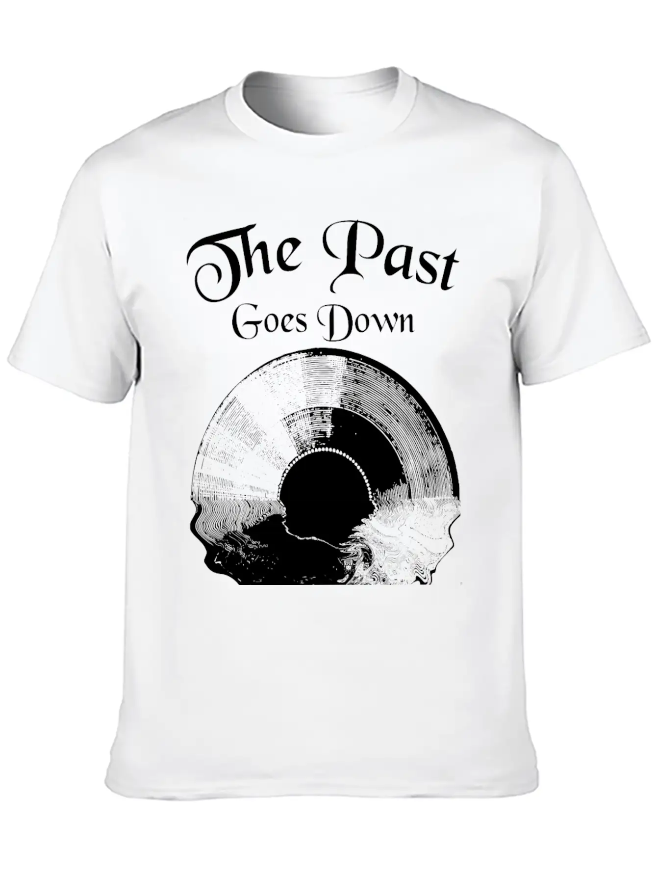 Record Past Goes Down Basic Graphic T-Shirt – Daily Comfort In Soft Cotton