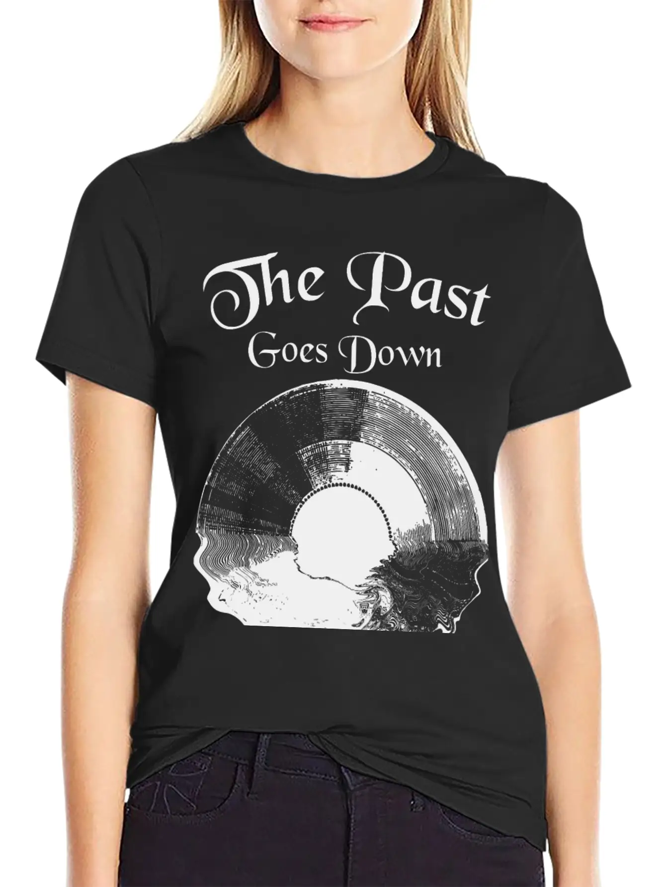 Record Past Goes Down Basic Graphic T-Shirt – Daily Comfort In Soft Cotton