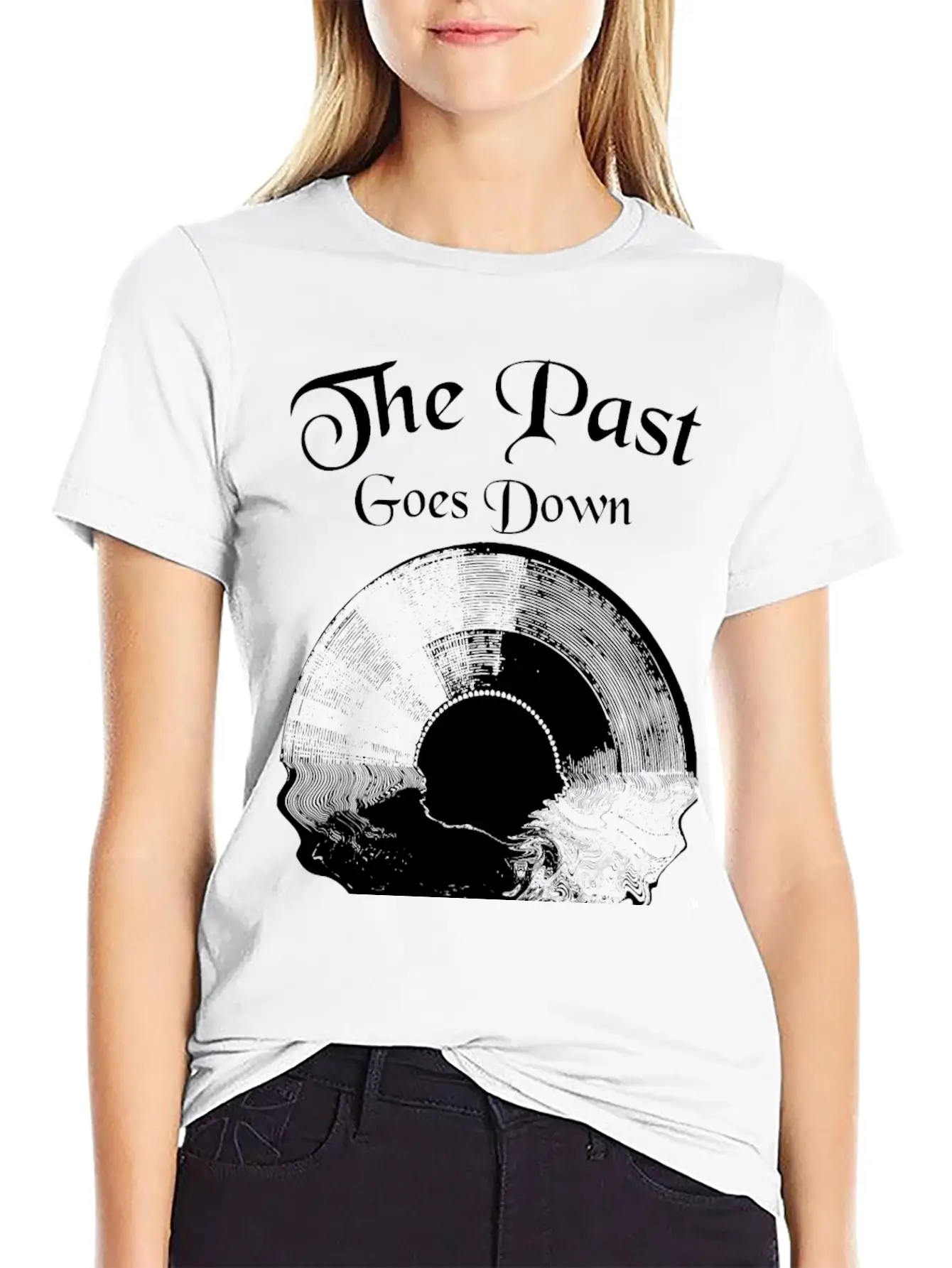 Record Past Goes Down Basic Graphic T-Shirt – Daily Comfort In Soft Cotton