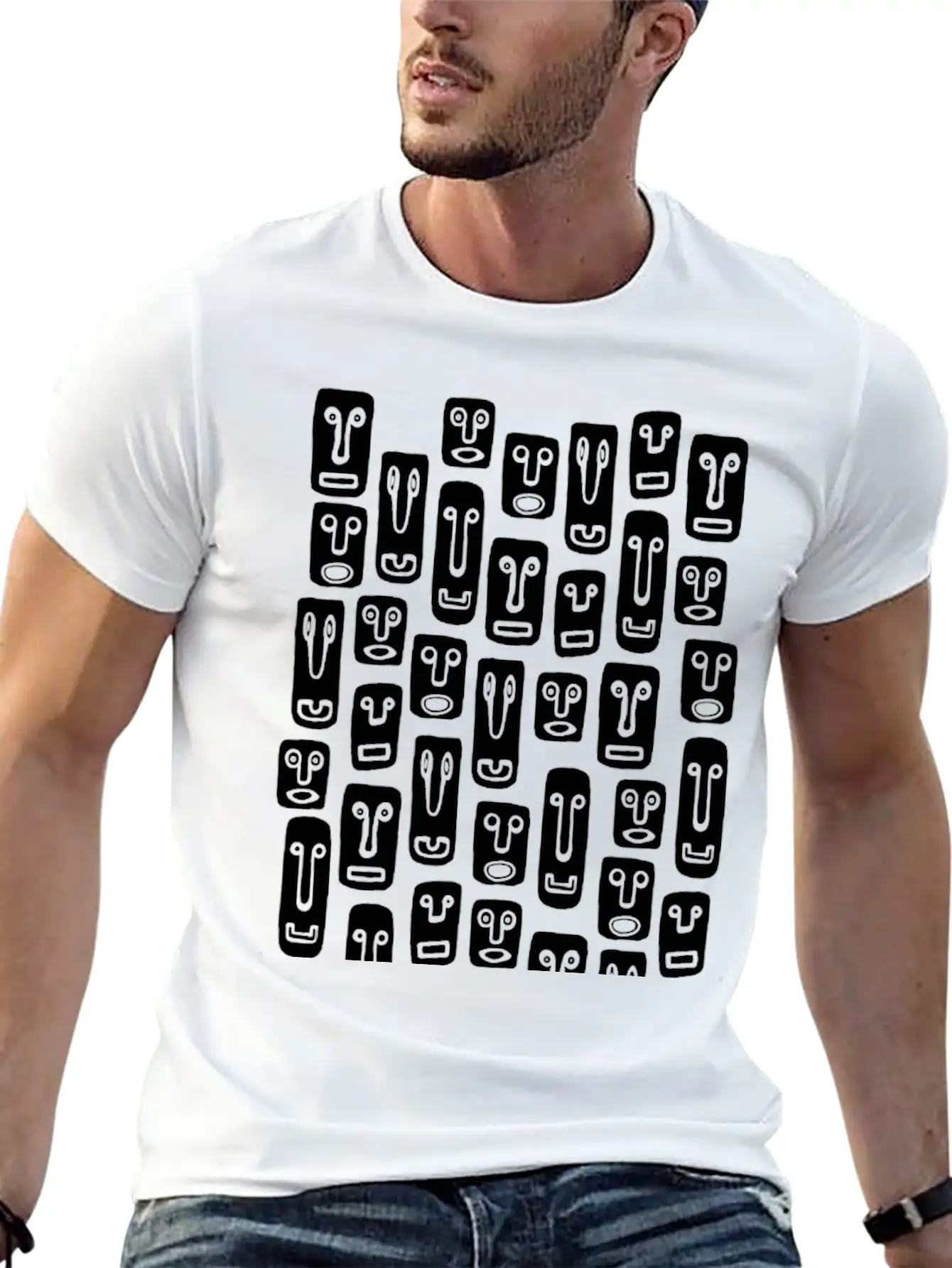 Rectangular Mask Pattern - November N ° 23 Modern Fit Casual T-Shirt – Clean And Versatile Design