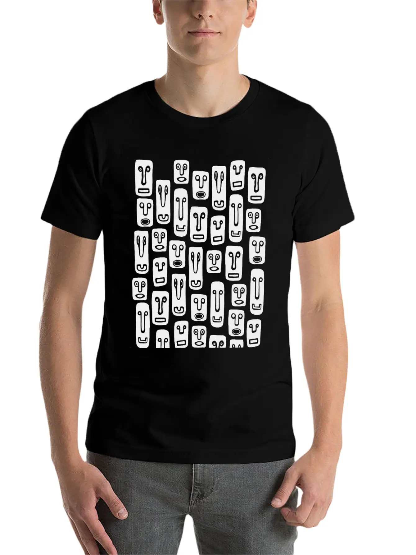 Rectangular Mask Pattern - November N ° 23 Modern Fit Casual T-Shirt – Clean And Versatile Design