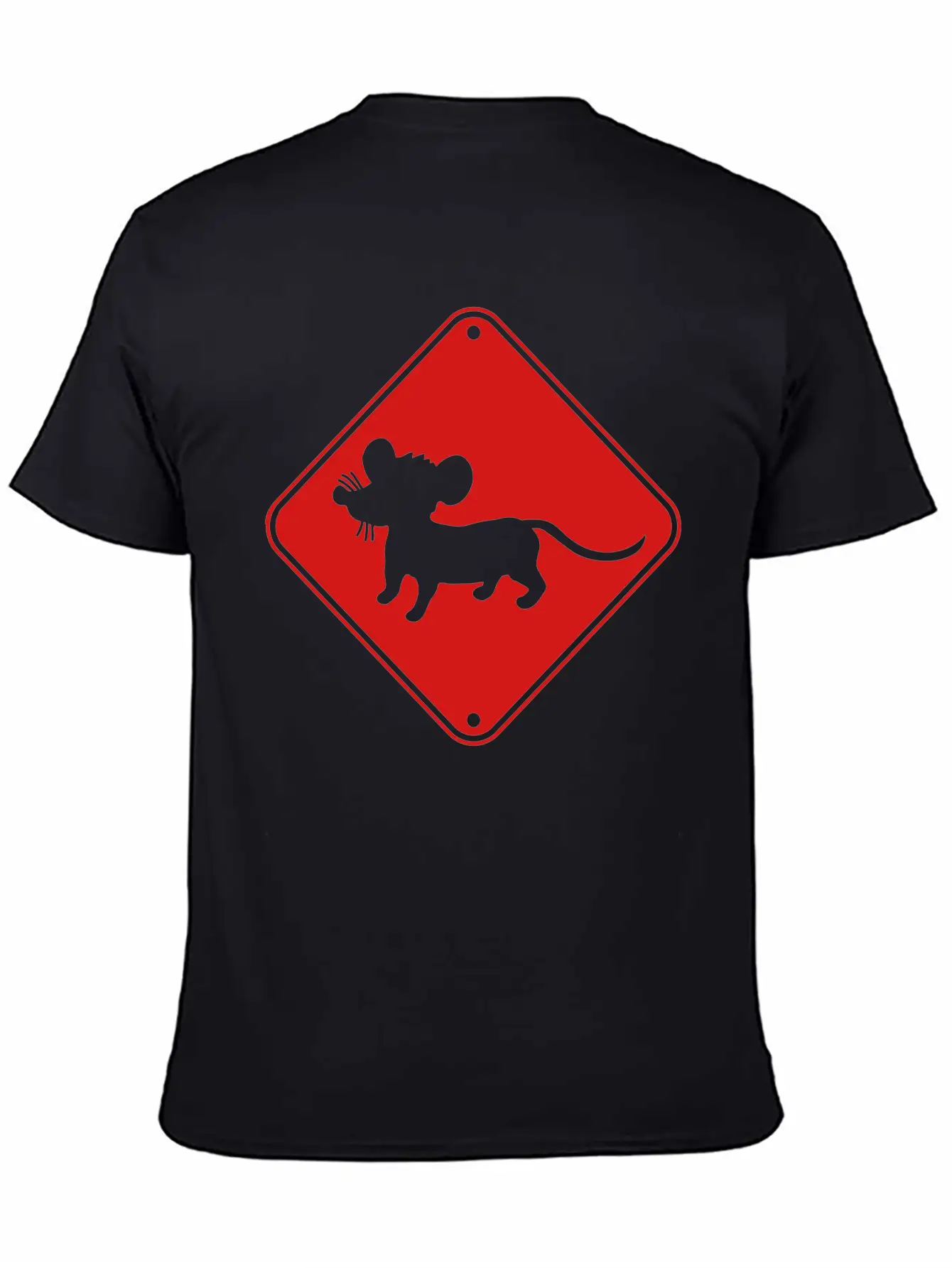 Red Caution Note Shield Warning Mice Mouse Mouse S Lightweight Cotton T-Shirt – Daily Comfort Graphic Shirt