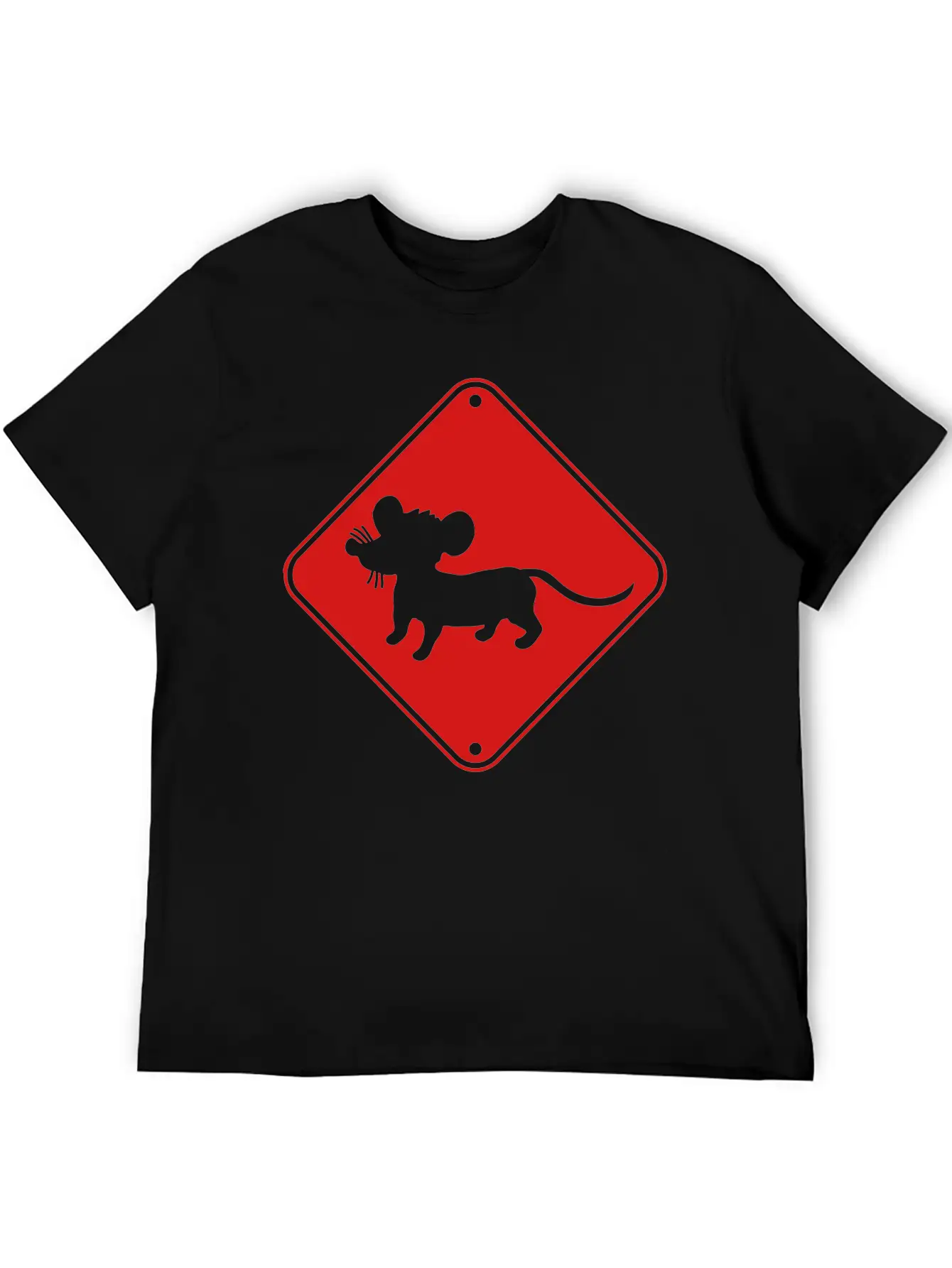 Red Caution Note Shield Warning Mice Mouse Mouse S Lightweight Cotton T-Shirt – Daily Comfort Graphic Shirt