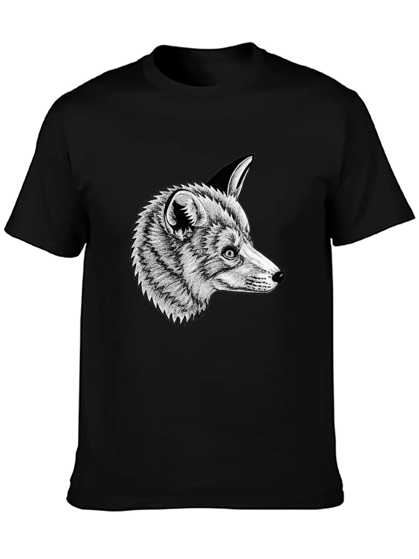 Red Fox - Ink Illustration Relaxed Everyday Tee – Lightweight And Durable Cotton