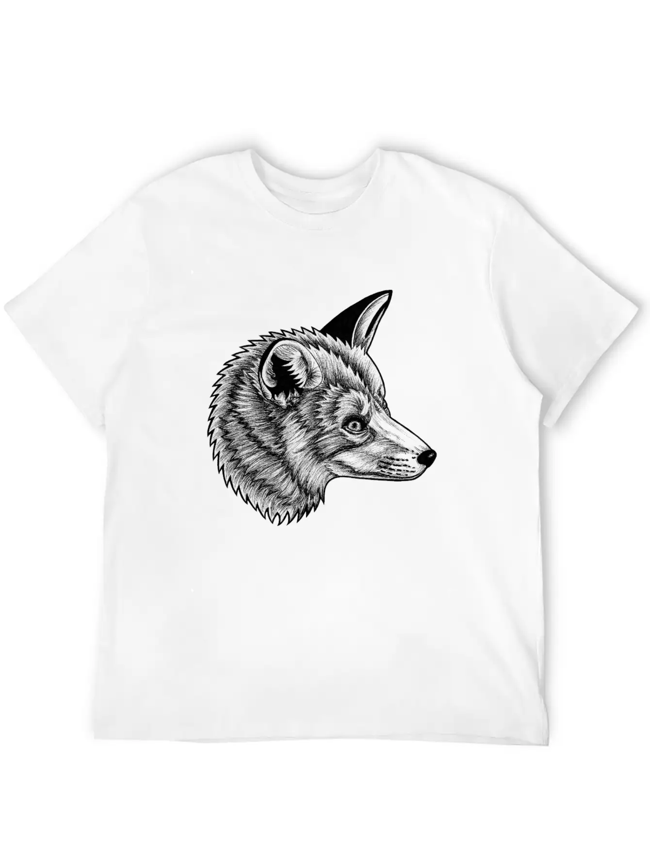 Red Fox - Ink Illustration Relaxed Everyday Tee – Lightweight And Durable Cotton