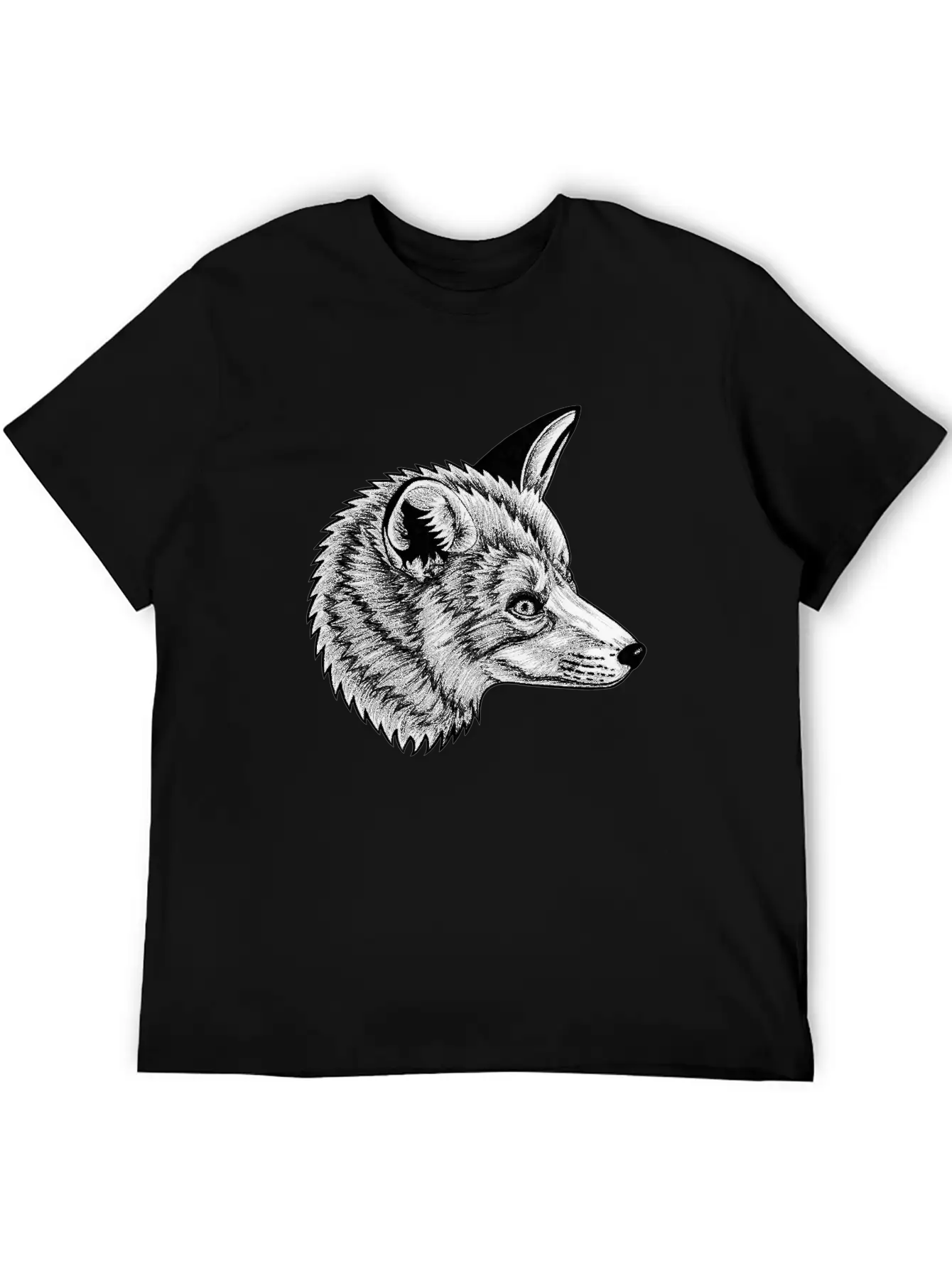 Red Fox - Ink Illustration Relaxed Everyday Tee – Lightweight And Durable Cotton