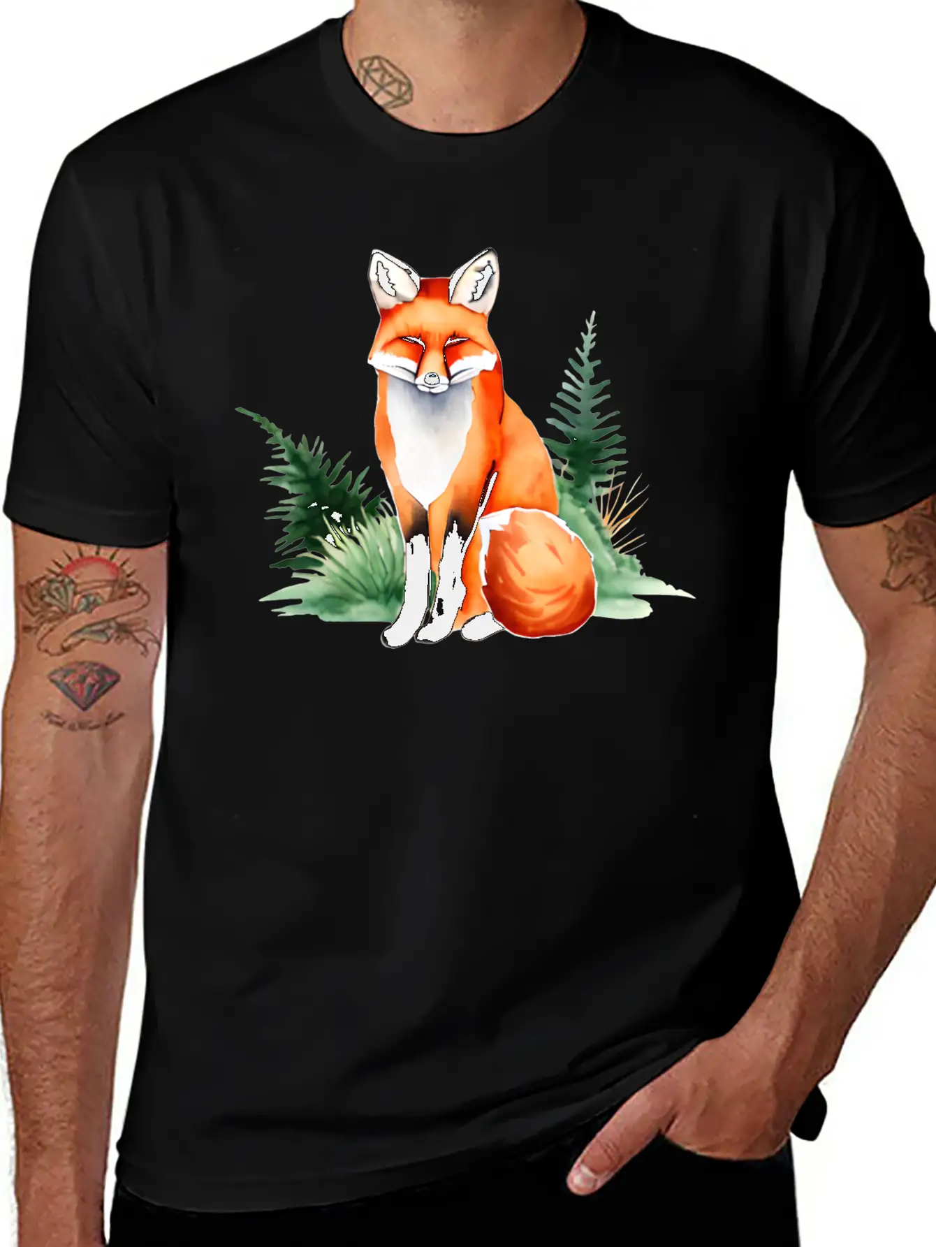 Red Fox Lightweight Cotton T-Shirt – Daily Comfort Graphic Shirt