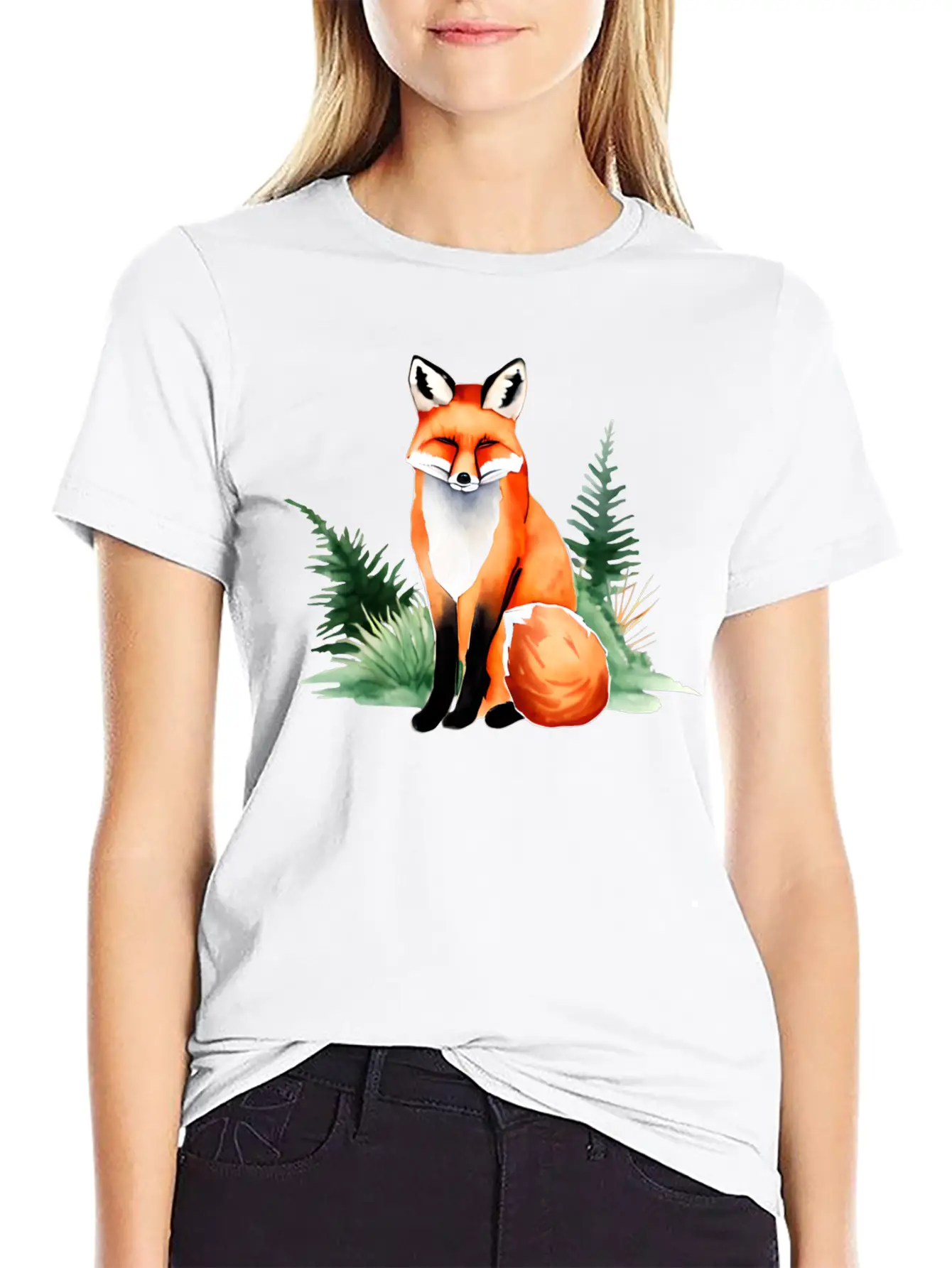 Red Fox Lightweight Cotton T-Shirt – Daily Comfort Graphic Shirt