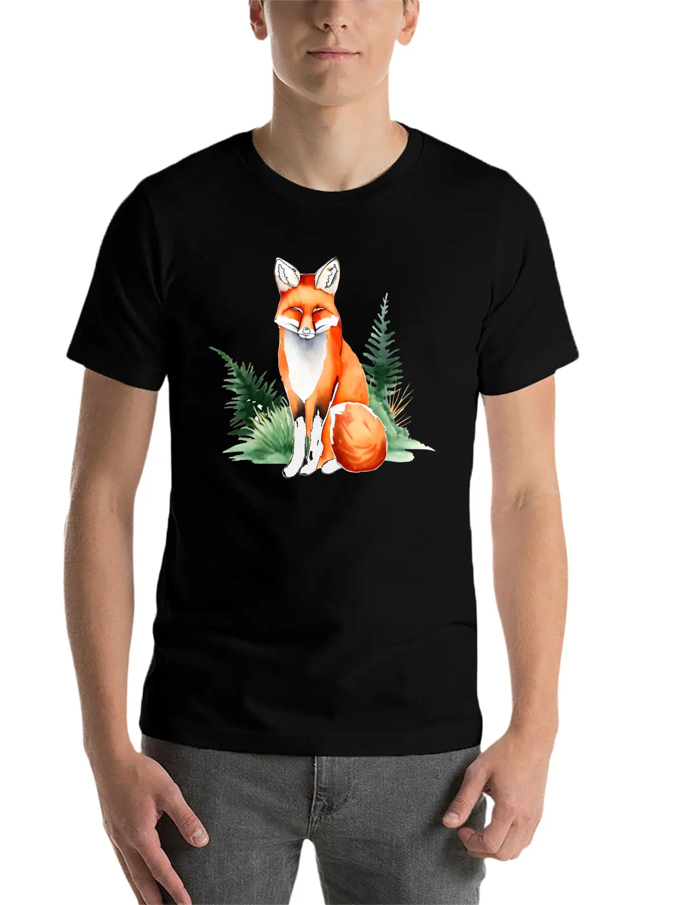 Red Fox Lightweight Cotton T-Shirt – Daily Comfort Graphic Shirt