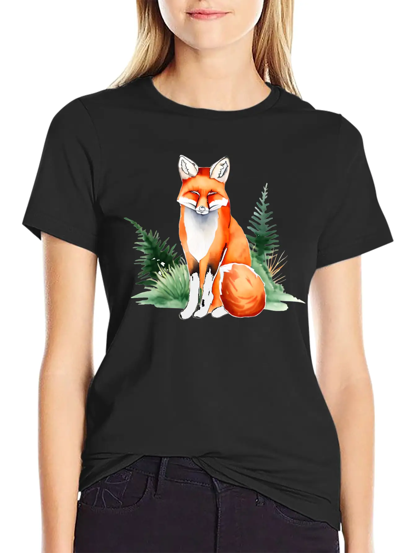 Red Fox Lightweight Cotton T-Shirt – Daily Comfort Graphic Shirt