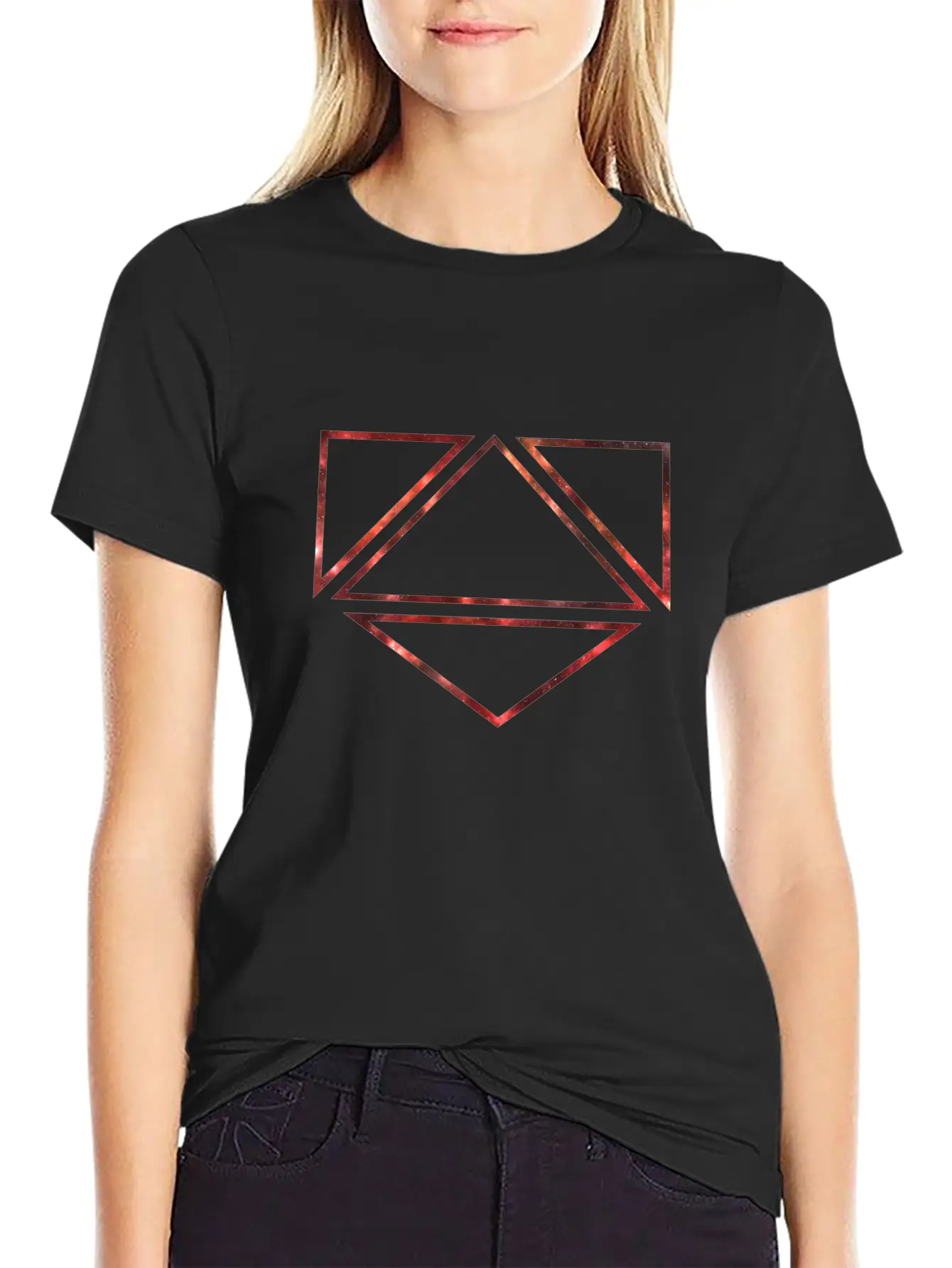 RED GALAXY EFFECT IN A SYMBOL Modern Fit Casual T-Shirt – Clean And Versatile Design