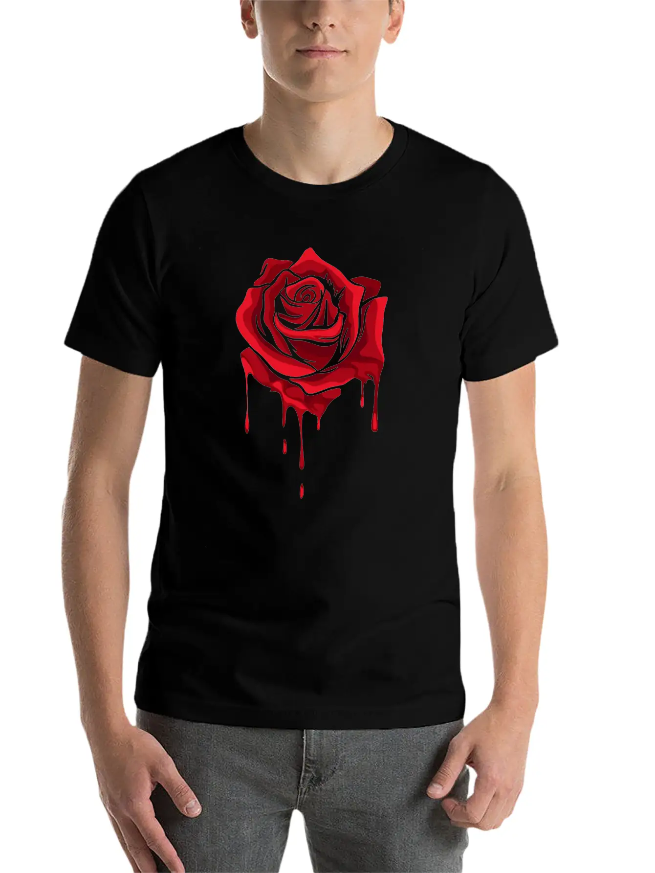 Red Melting Rose Garden Gardener Botanist Flowers Unisex Casual T-Shirt – Clean Design For Daily Comfort