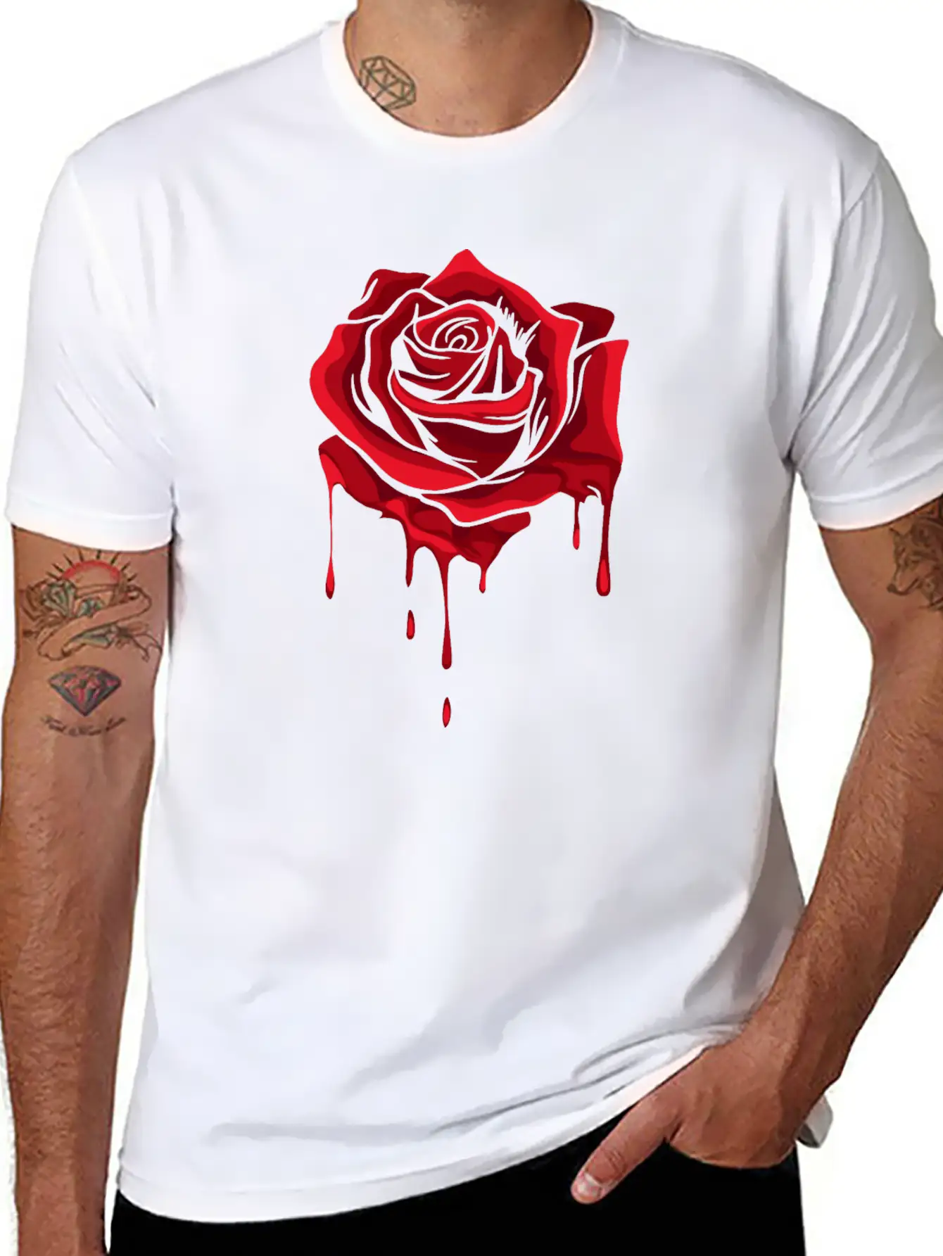 Red Melting Rose Garden Gardener Botanist Flowers Unisex Casual T-Shirt – Clean Design For Daily Comfort