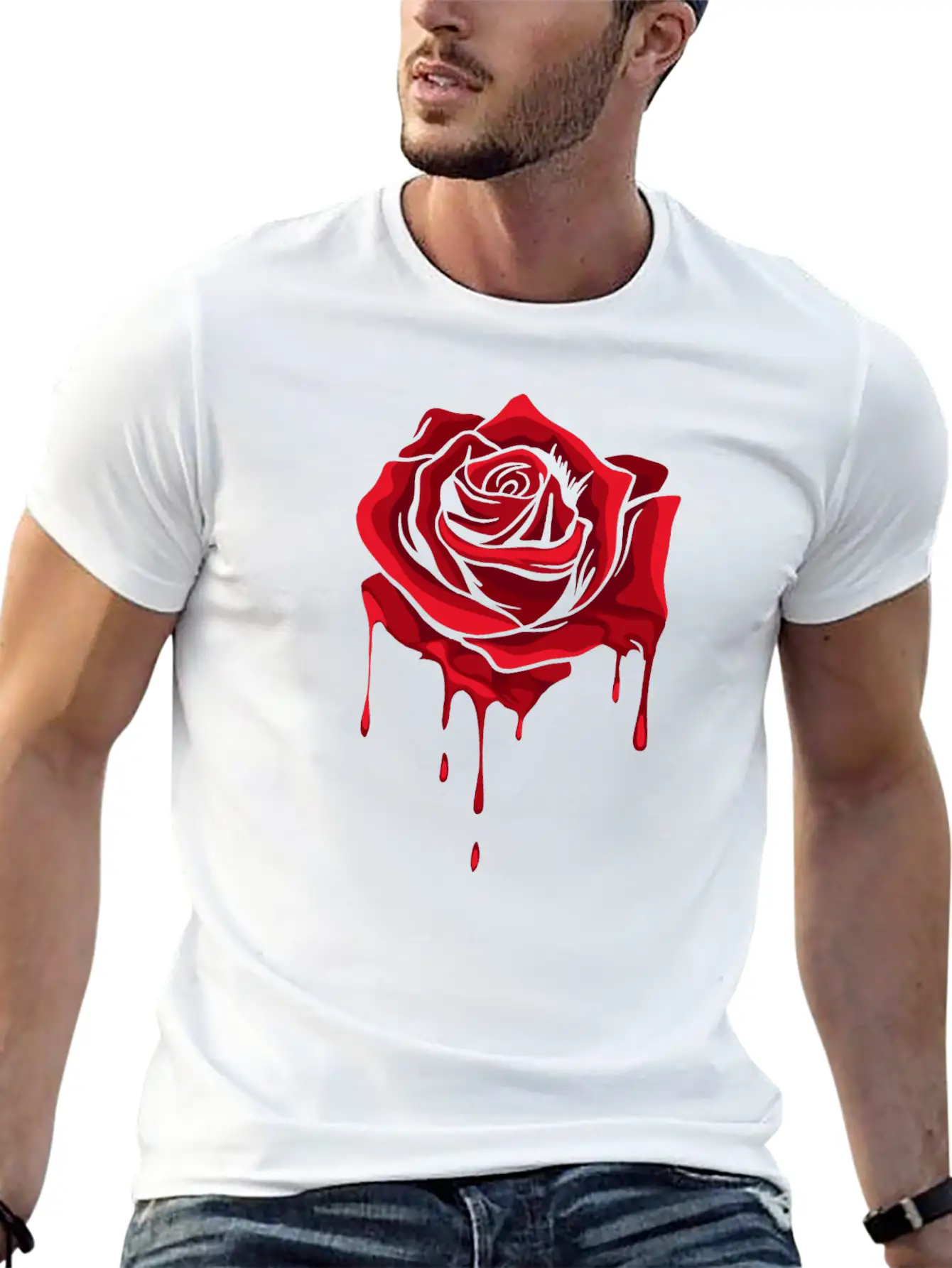 Red Melting Rose Garden Gardener Botanist Flowers Unisex Casual T-Shirt – Clean Design For Daily Comfort