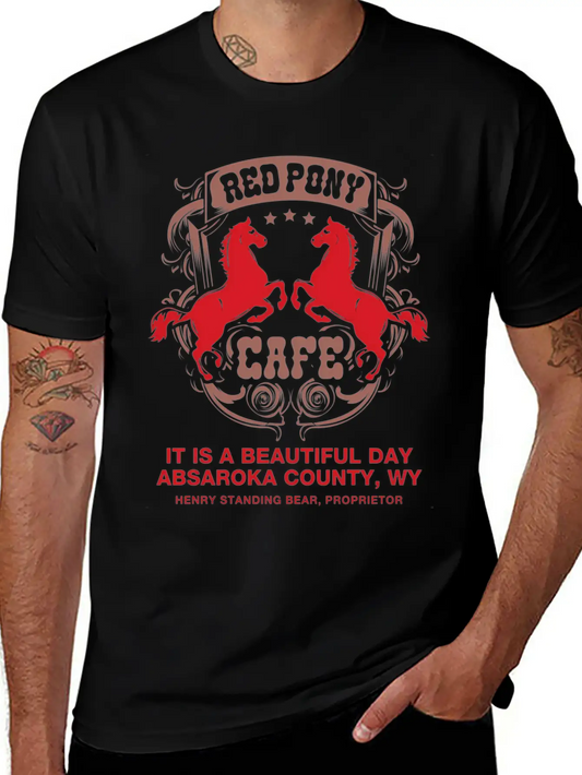 Red Pony It Is A Beautiful Day Unisex Casual T-Shirt – Clean Design For Daily Comfort