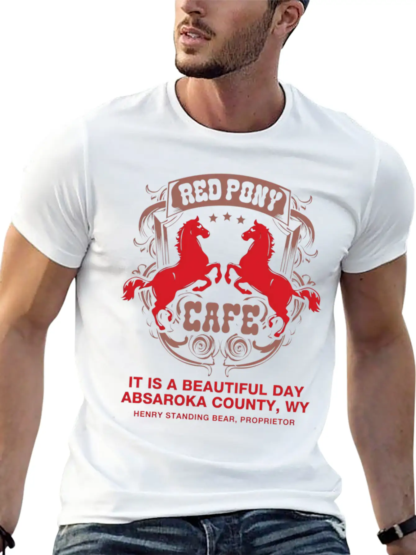 Red Pony It Is A Beautiful Day Unisex Casual T-Shirt – Clean Design For Daily Comfort