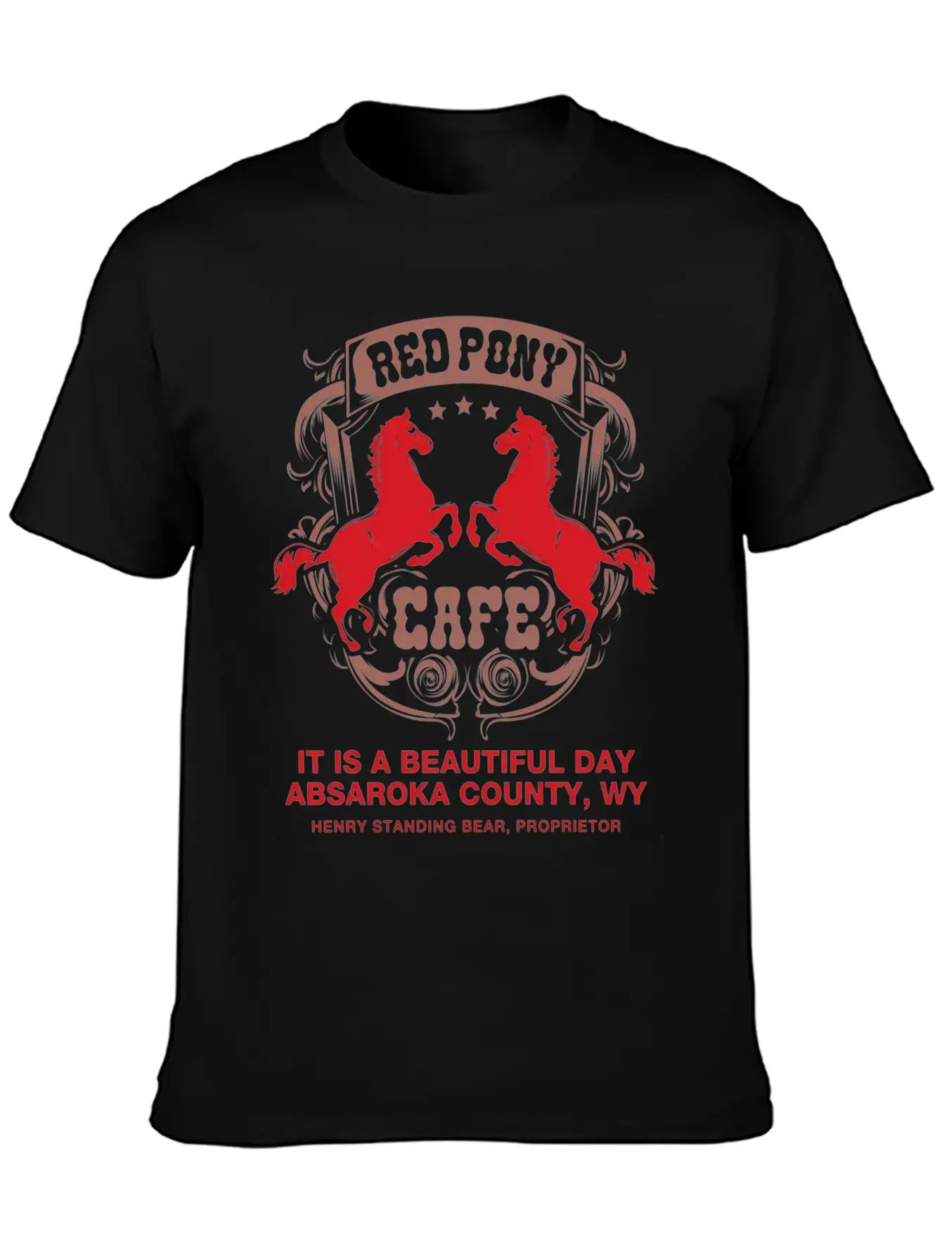 Red Pony It Is A Beautiful Day Unisex Casual T-Shirt – Clean Design For Daily Comfort