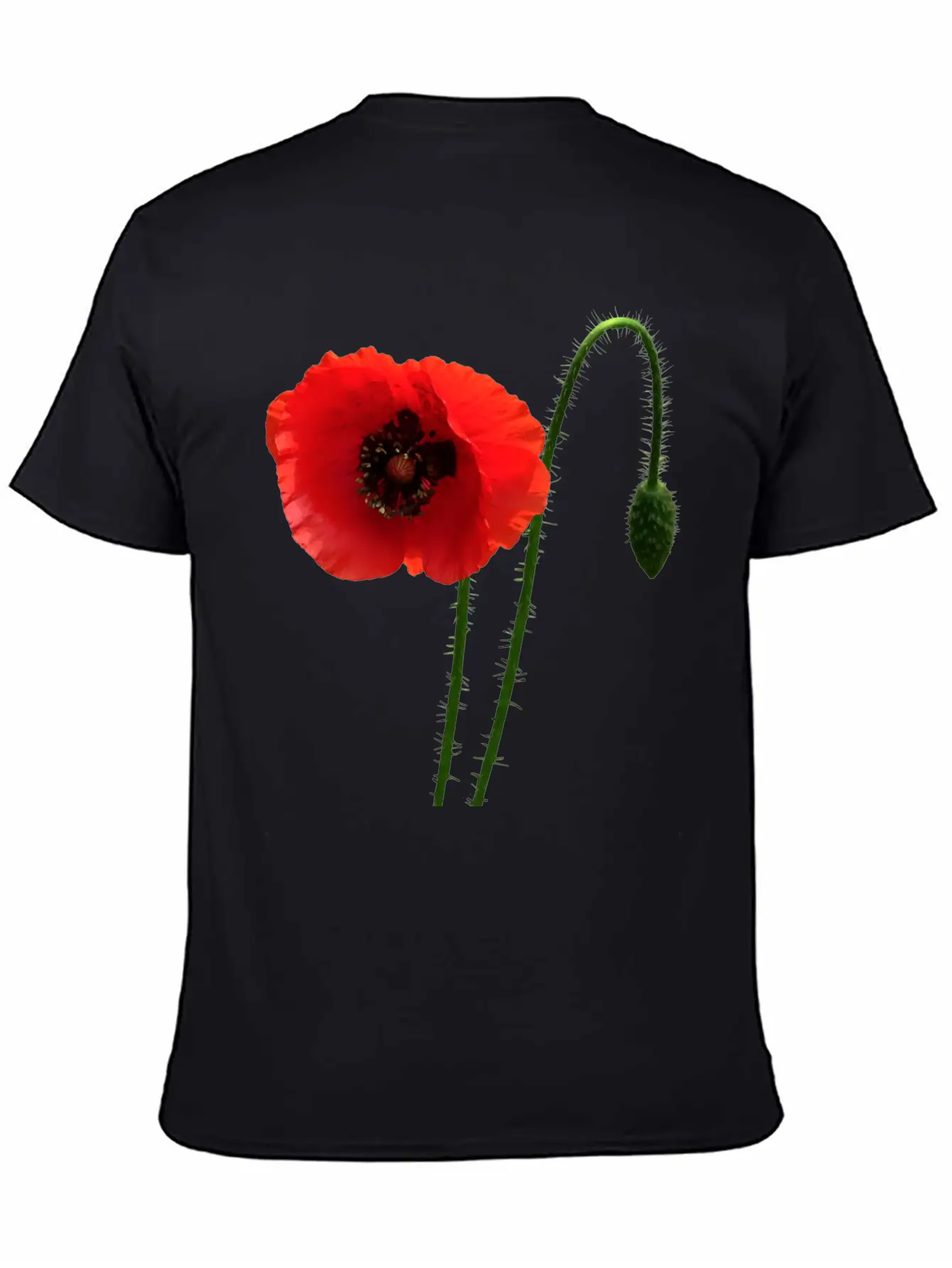 Red Poppy And Bud Relaxed Everyday Tee – Lightweight And Durable Cotton
