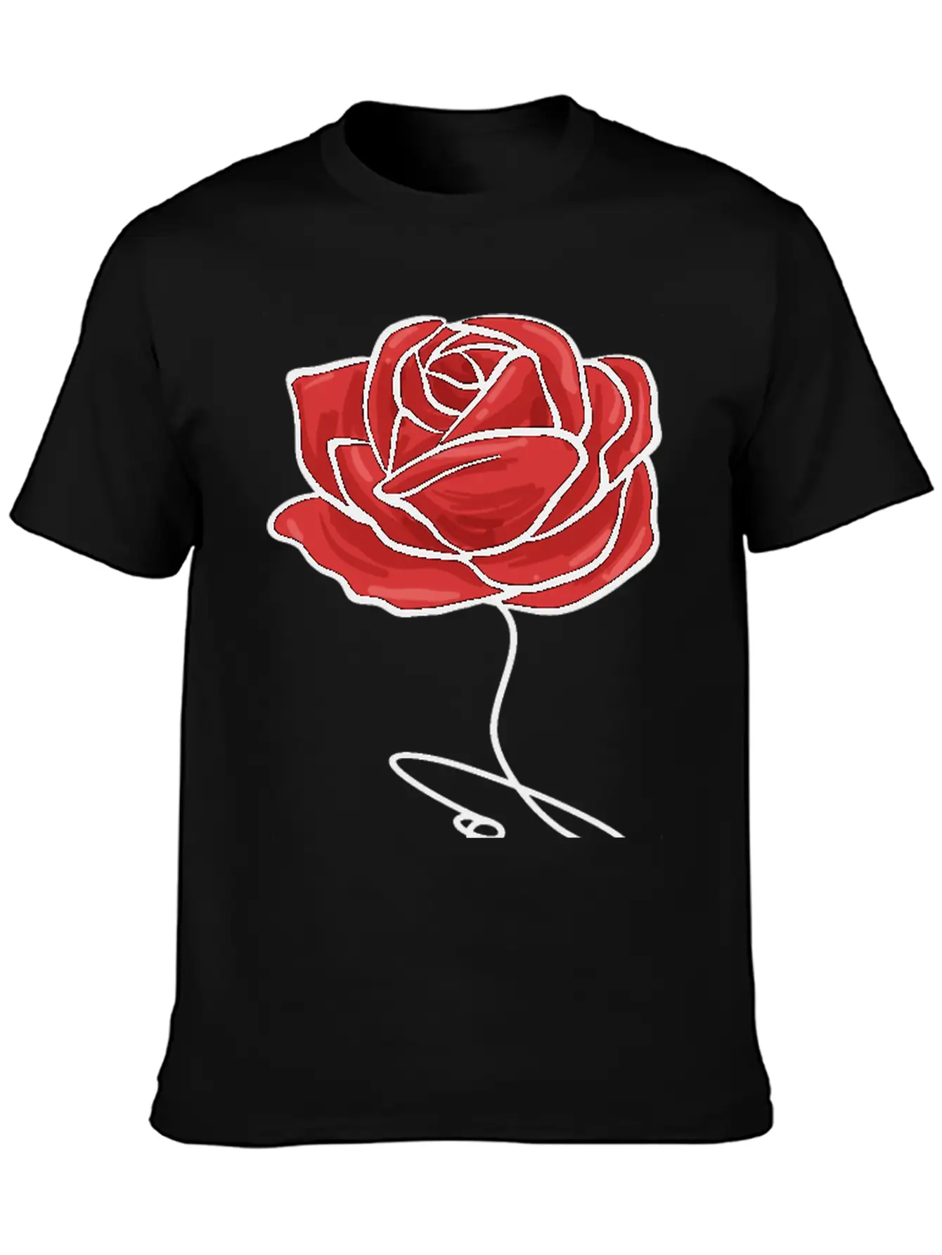 Red Rose Love Modern Fit Casual T-Shirt – Clean And Versatile Design