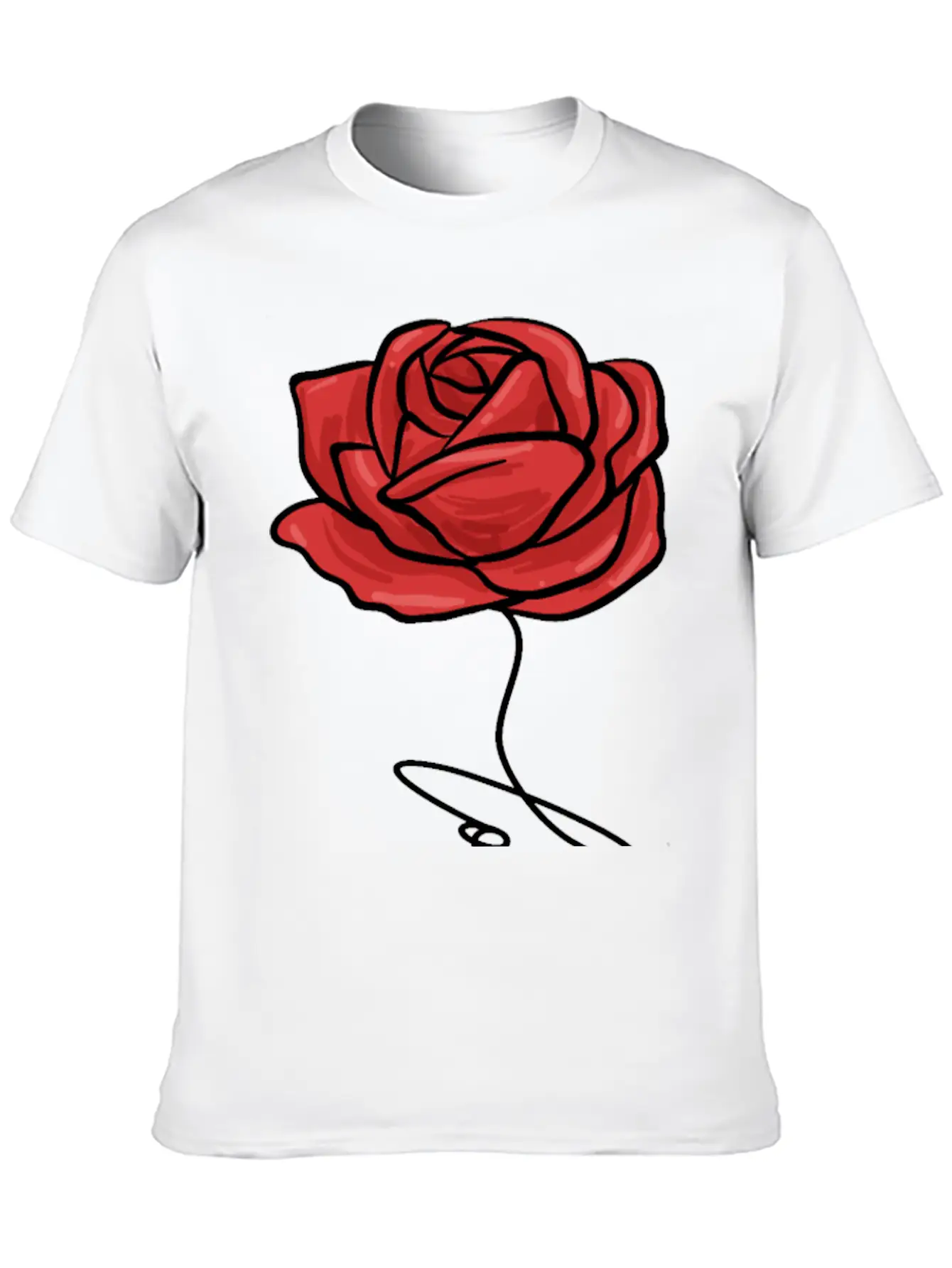 Red Rose Love Modern Fit Casual T-Shirt – Clean And Versatile Design